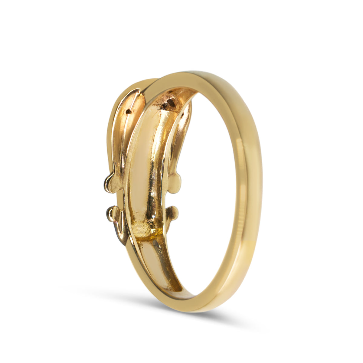 9ct Yellow and White Gold Diamond Buckle Ring