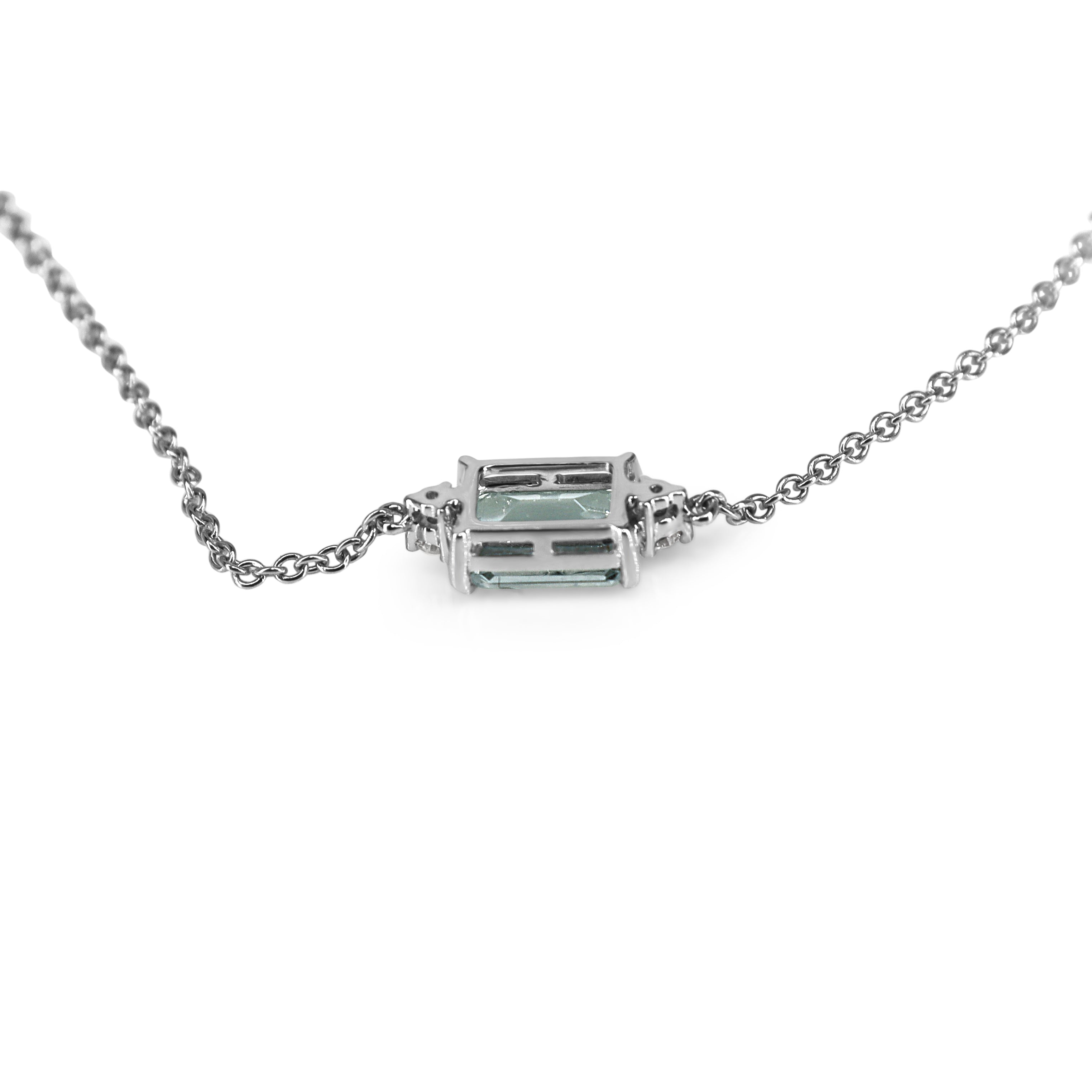 18ct White Gold Aquamarine and Diamond Necklace
