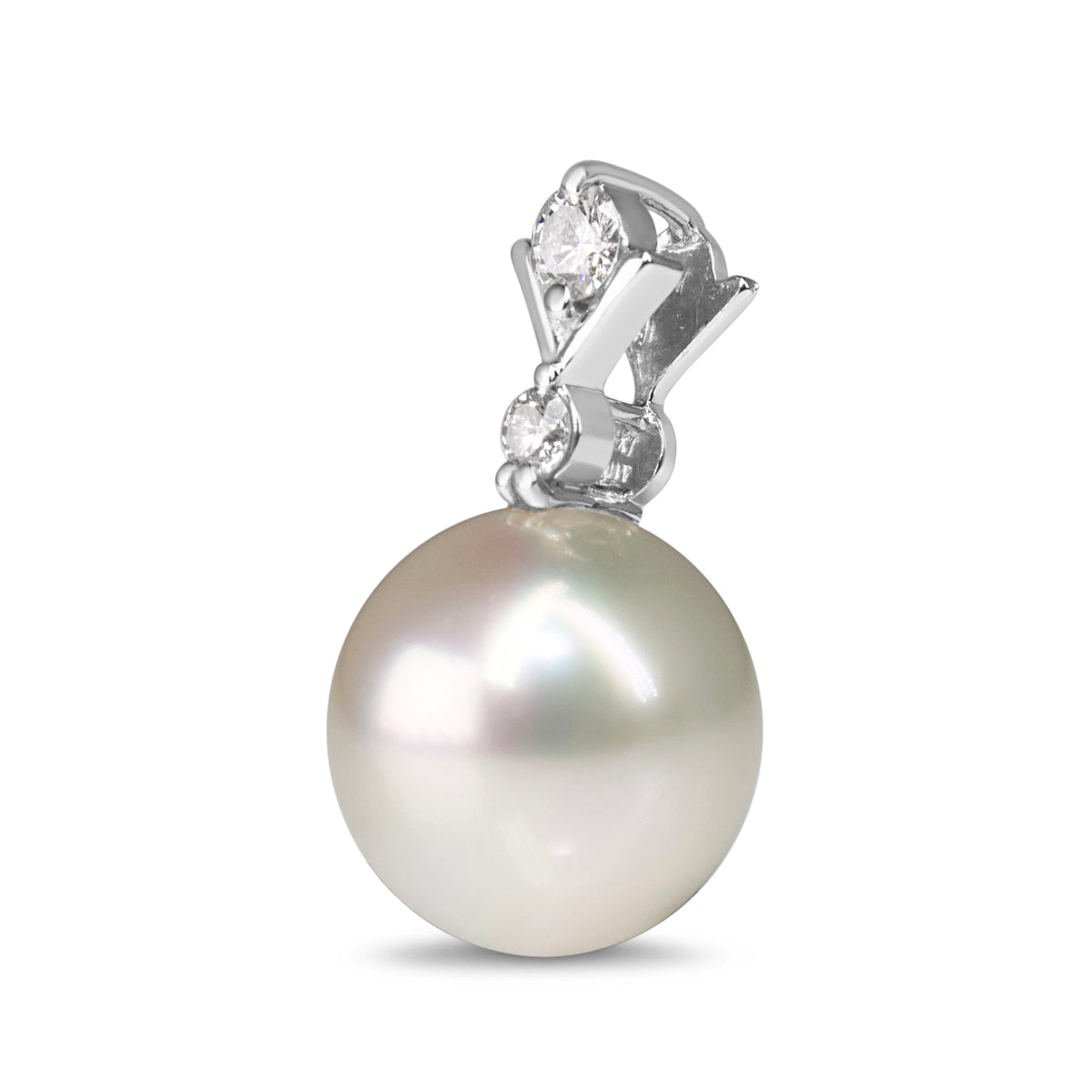 Platinum 11.2mm South Sea Pearl and Diamond Pendant