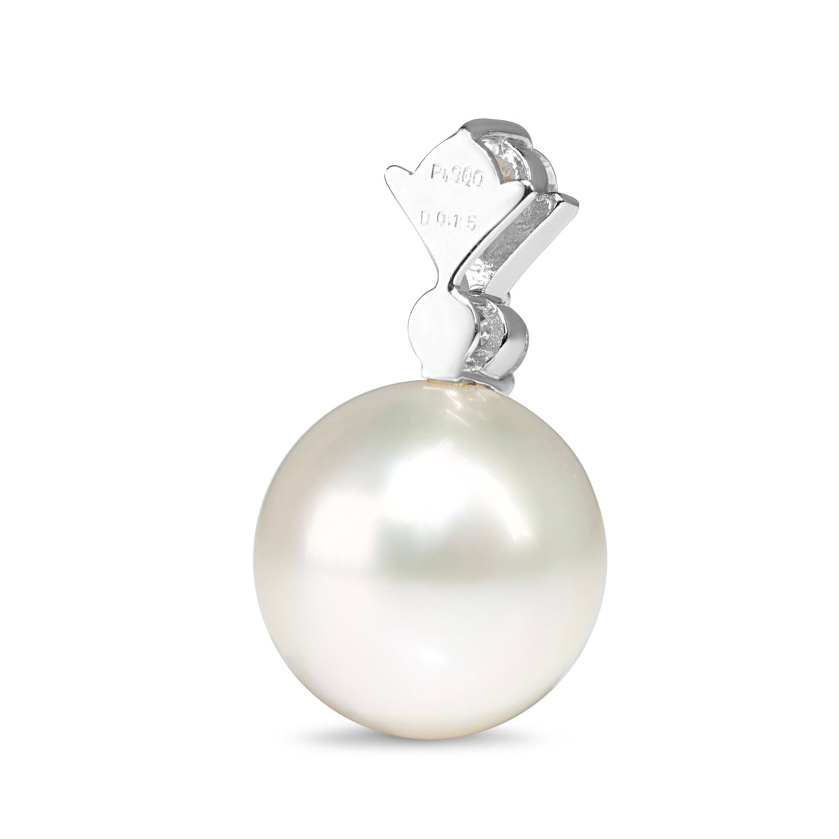 Platinum 11.2mm South Sea Pearl and Diamond Pendant