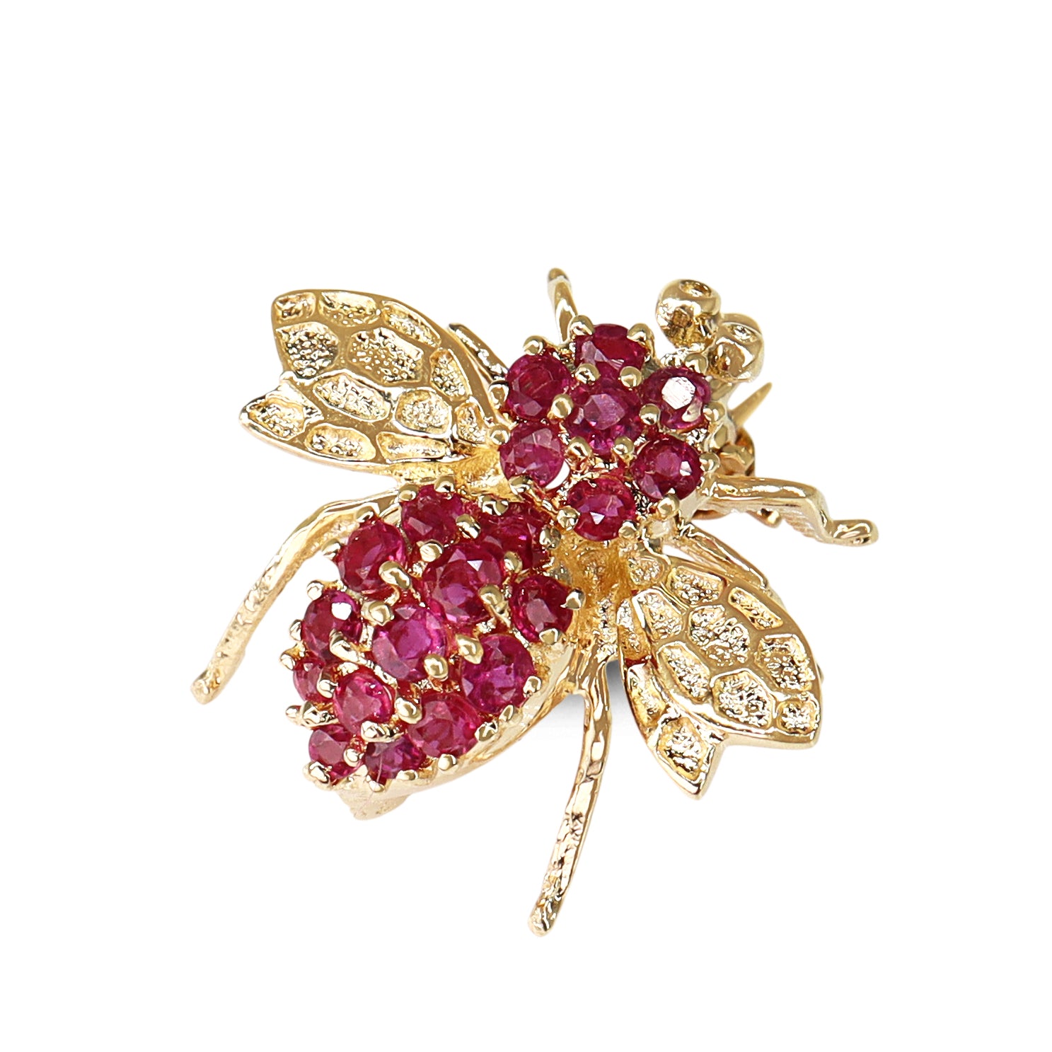 14ct Yellow Gold Ruby Bee / Insect Brooch