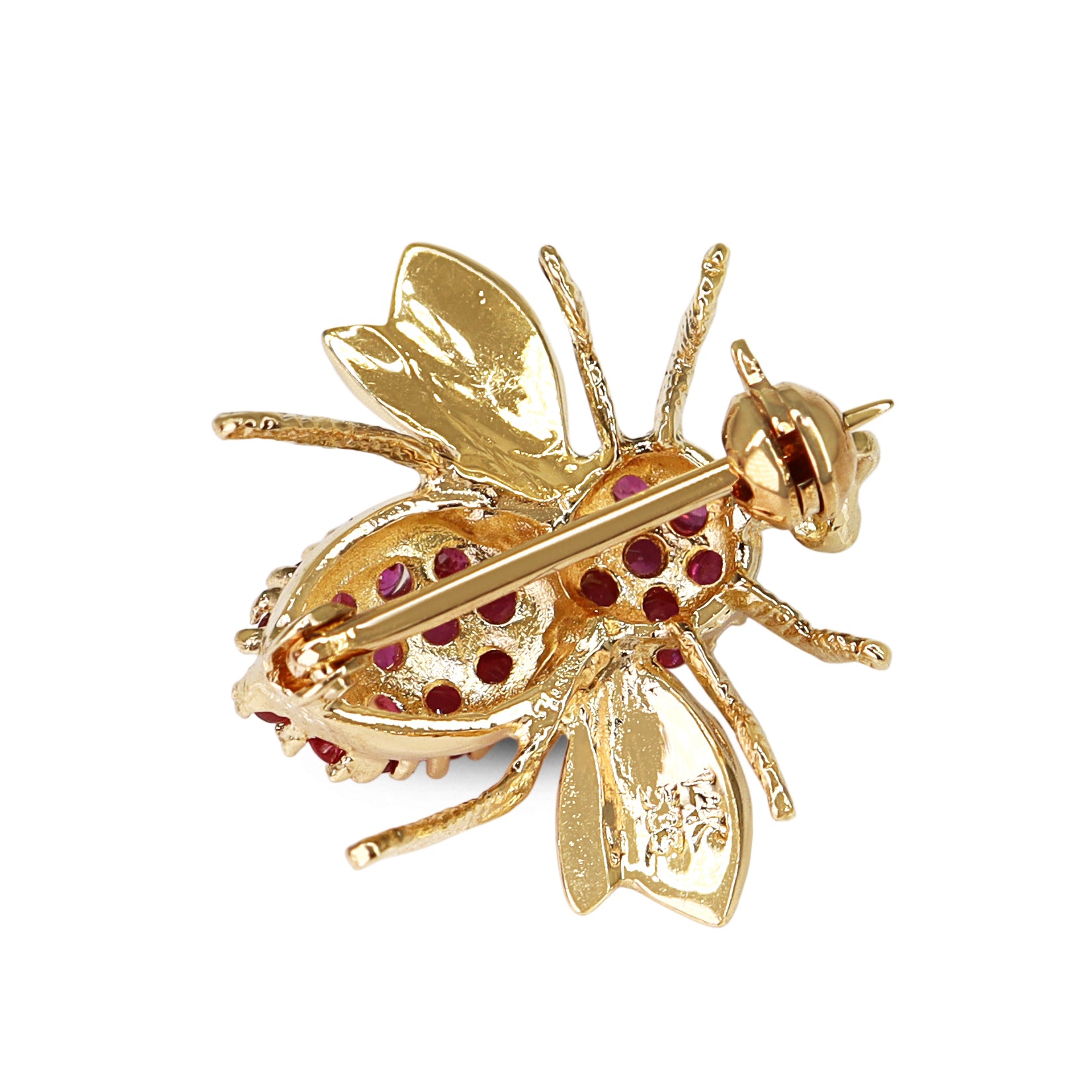 14ct Yellow Gold Ruby Bee / Insect Brooch
