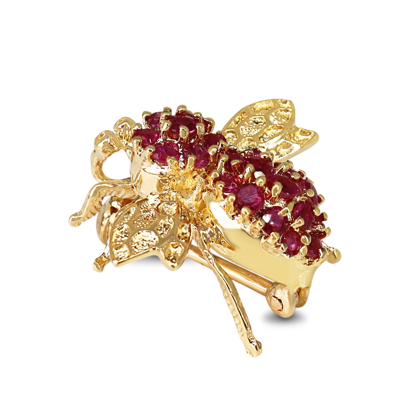 14ct Yellow Gold Ruby Bee / Insect Brooch