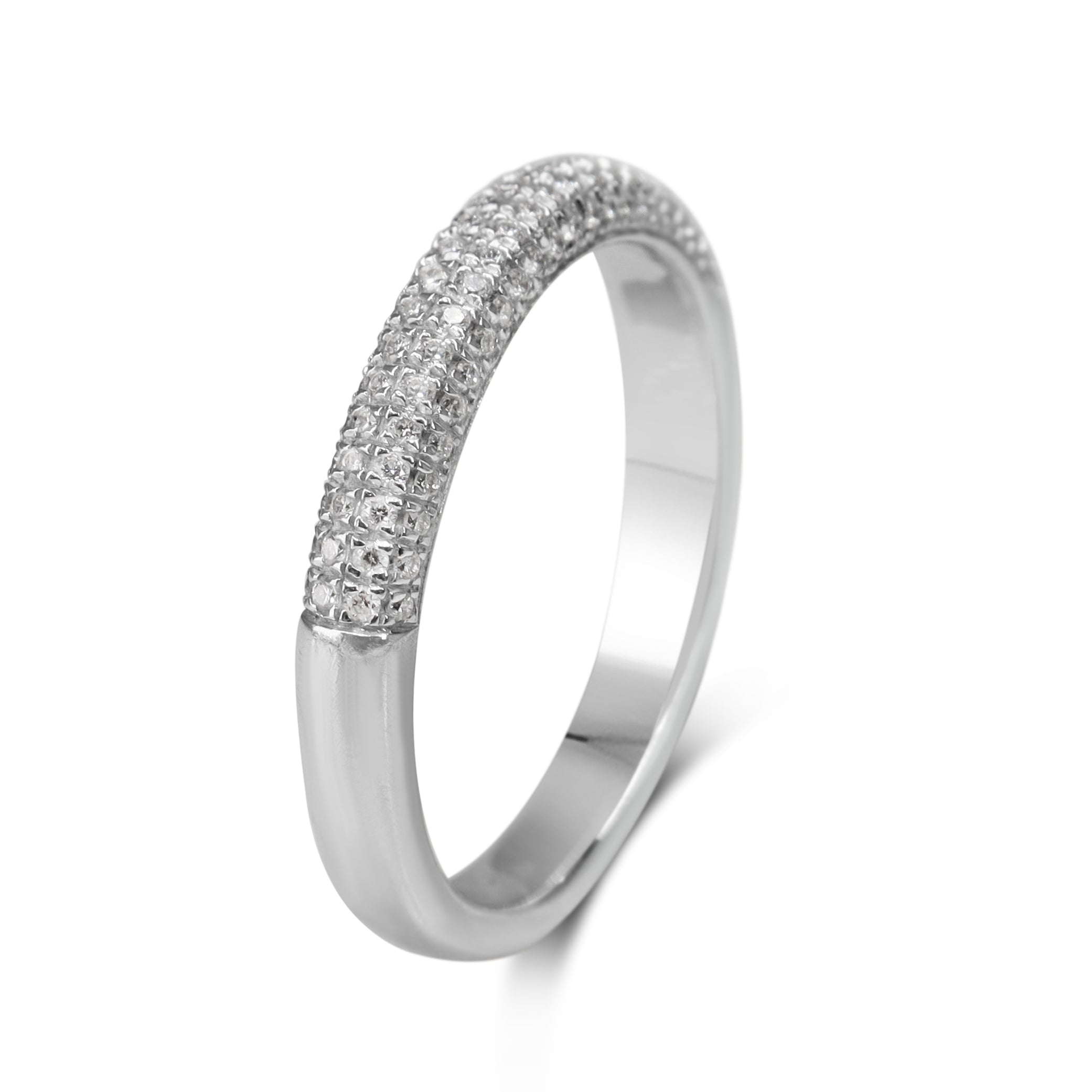 18ct White Gold 'CERRONE' Pavé Diamond Band Ring