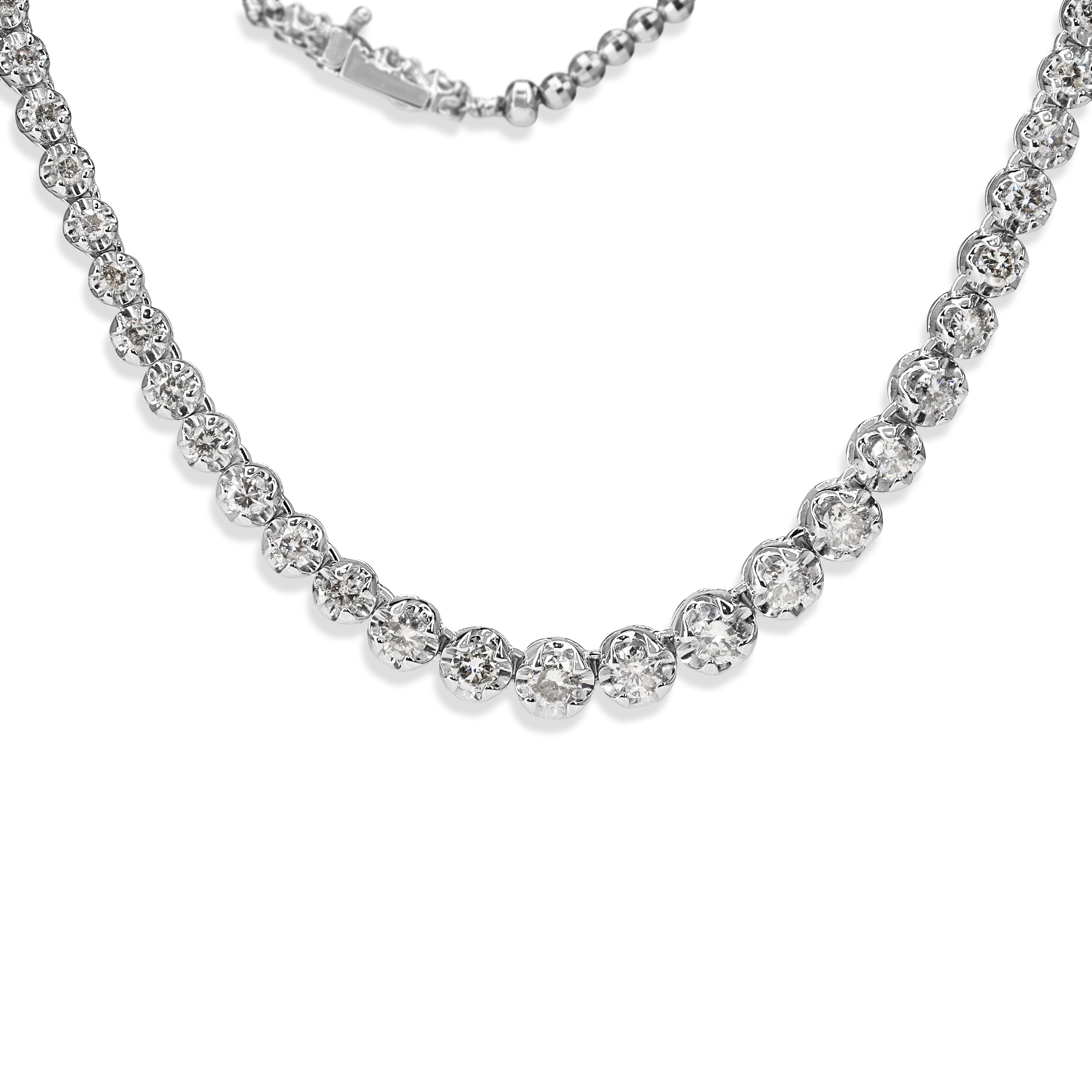 Platinum 5.00ct Diamond Tennis Necklace