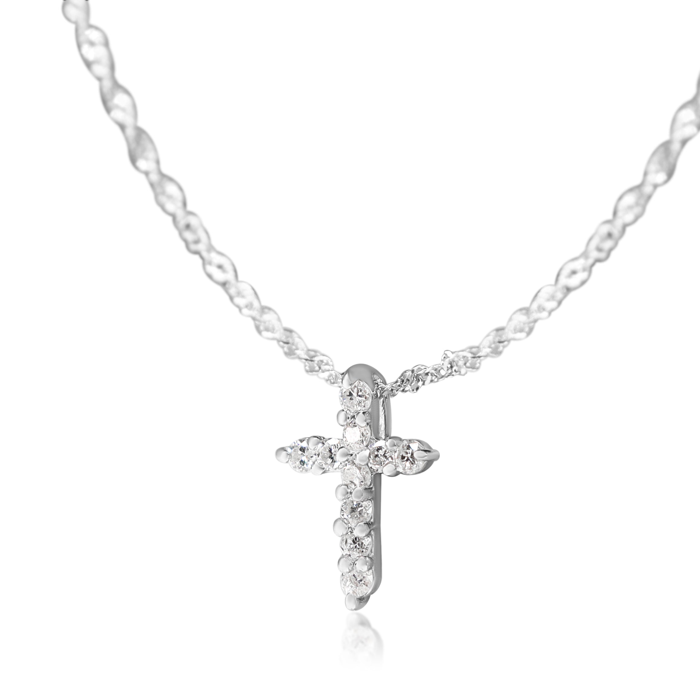 Platinum .15ct Diamond Cross Necklace
