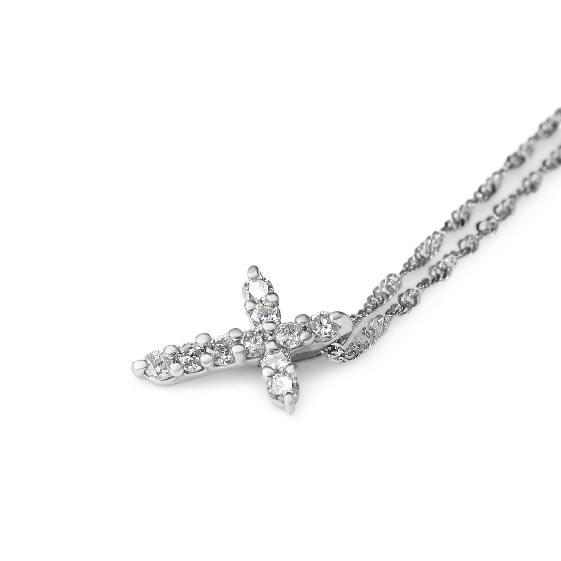 Platinum .15ct Diamond Cross Necklace