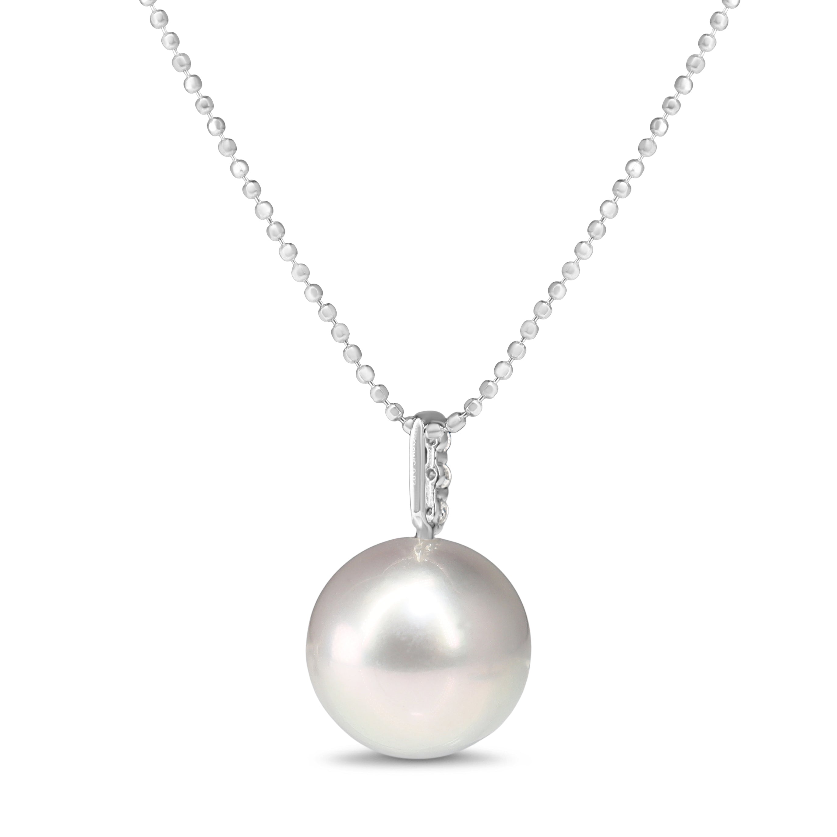 18ct White Gold 10.5mm South Sea Pearl and Diamond Necklace