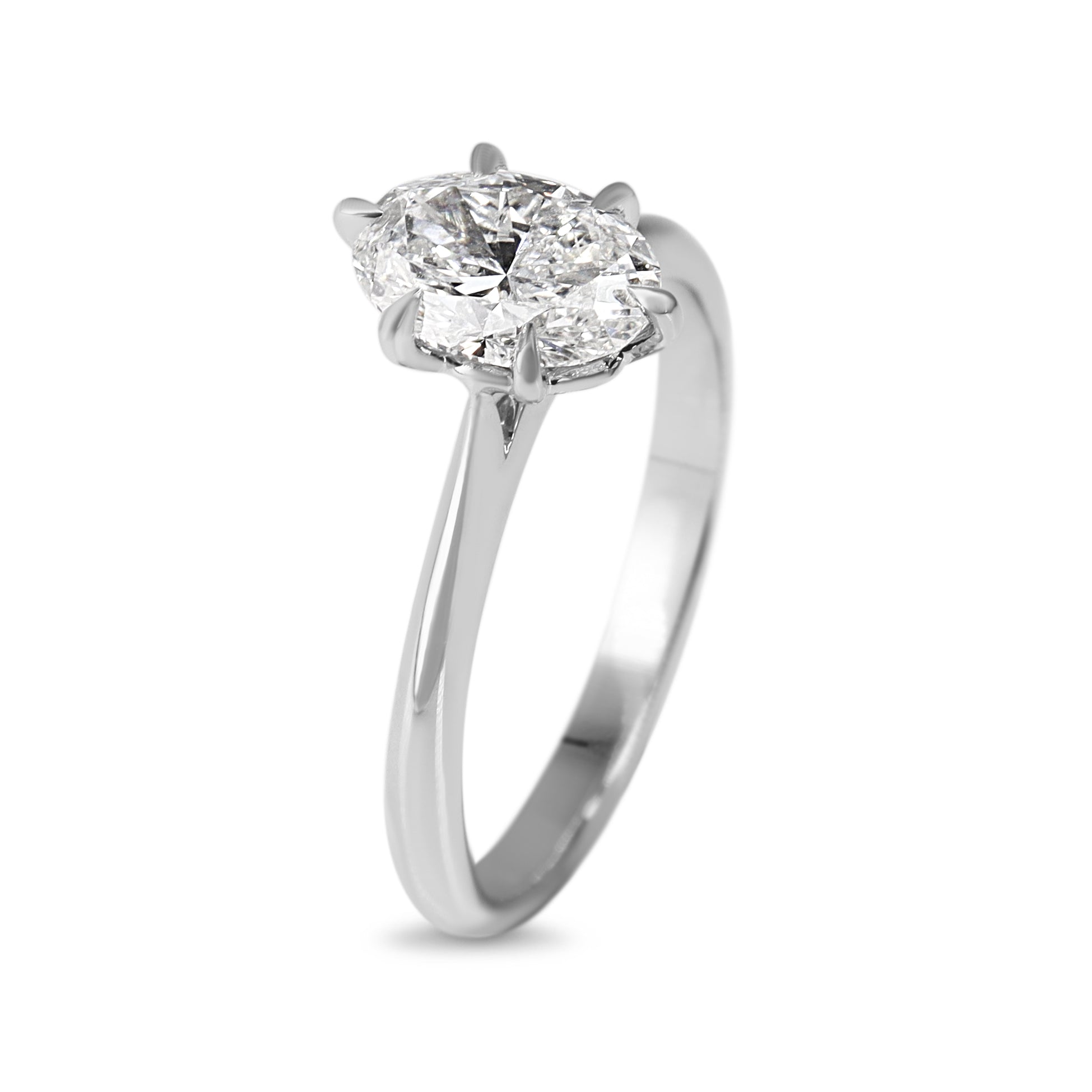 Platinum 6 Claw Oval 1.05ct Diamond Solitaire Ring