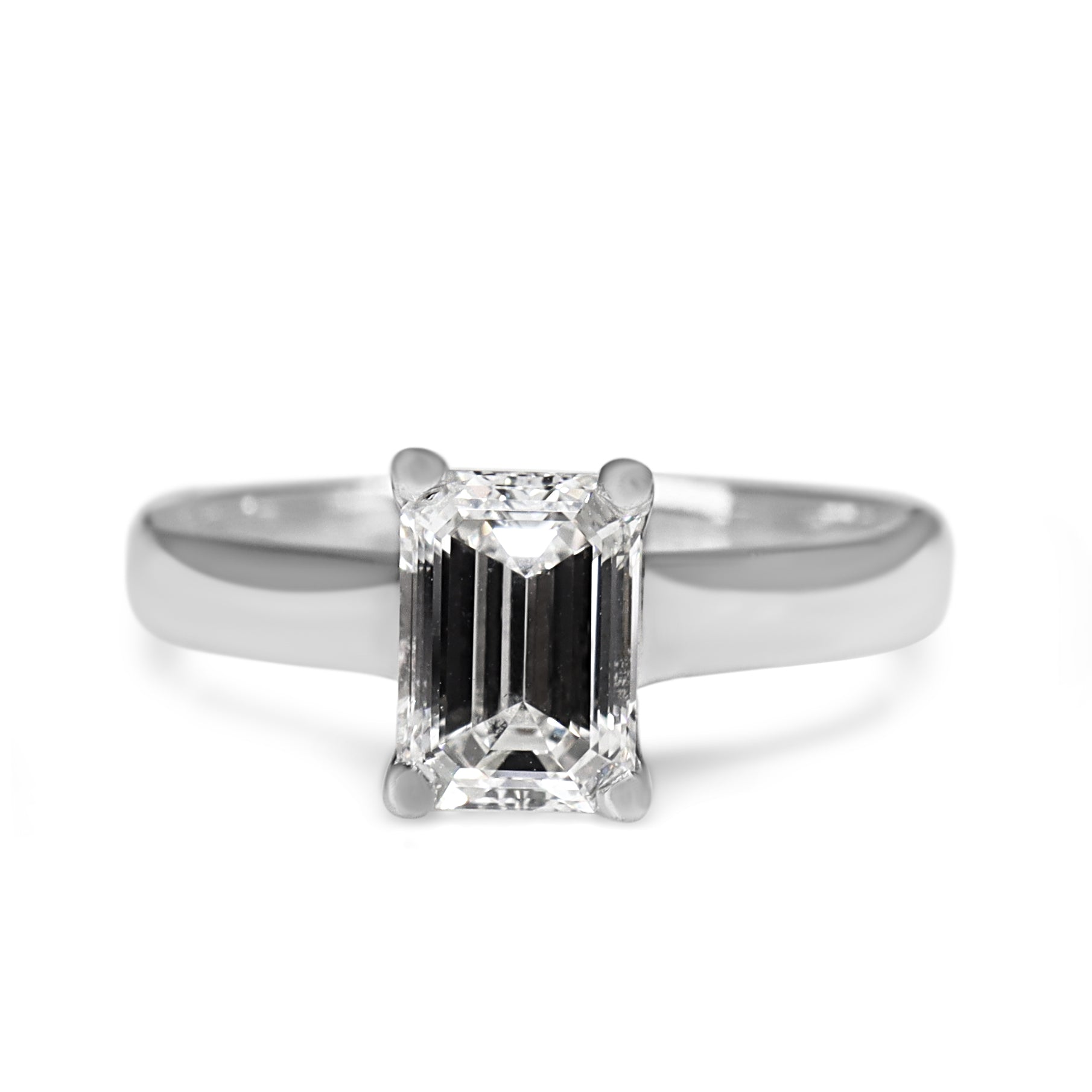 18ct White Gold 1.50ct Emerald Cut Diamond Solitaire Ring