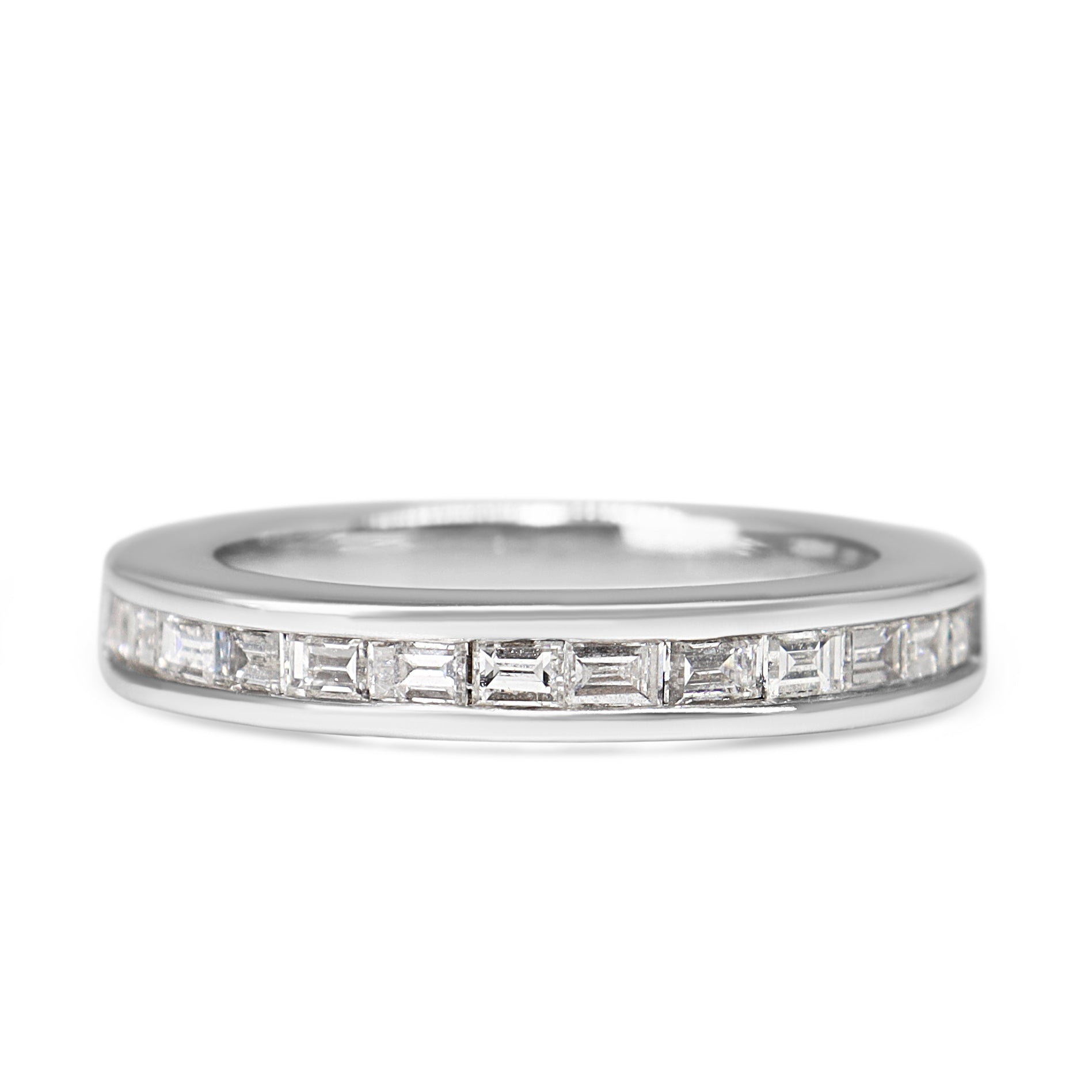 18ct White Gold Baguette Diamond Band Ring