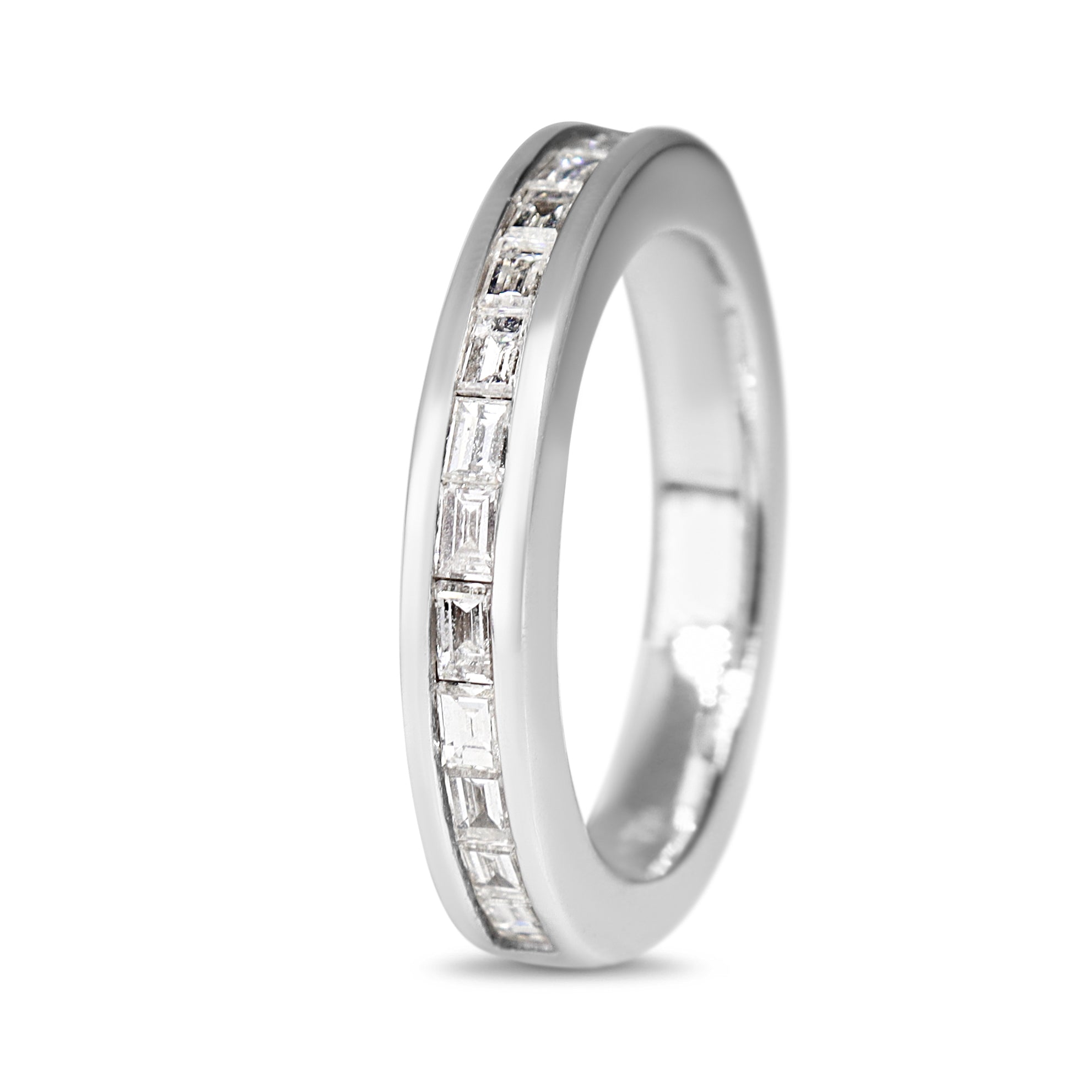 18ct White Gold Baguette Diamond Band Ring