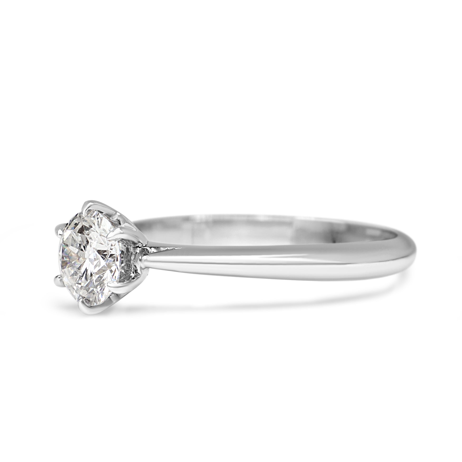 18ct White Gold 6 Claw .70ct Diamond Solitaire Ring