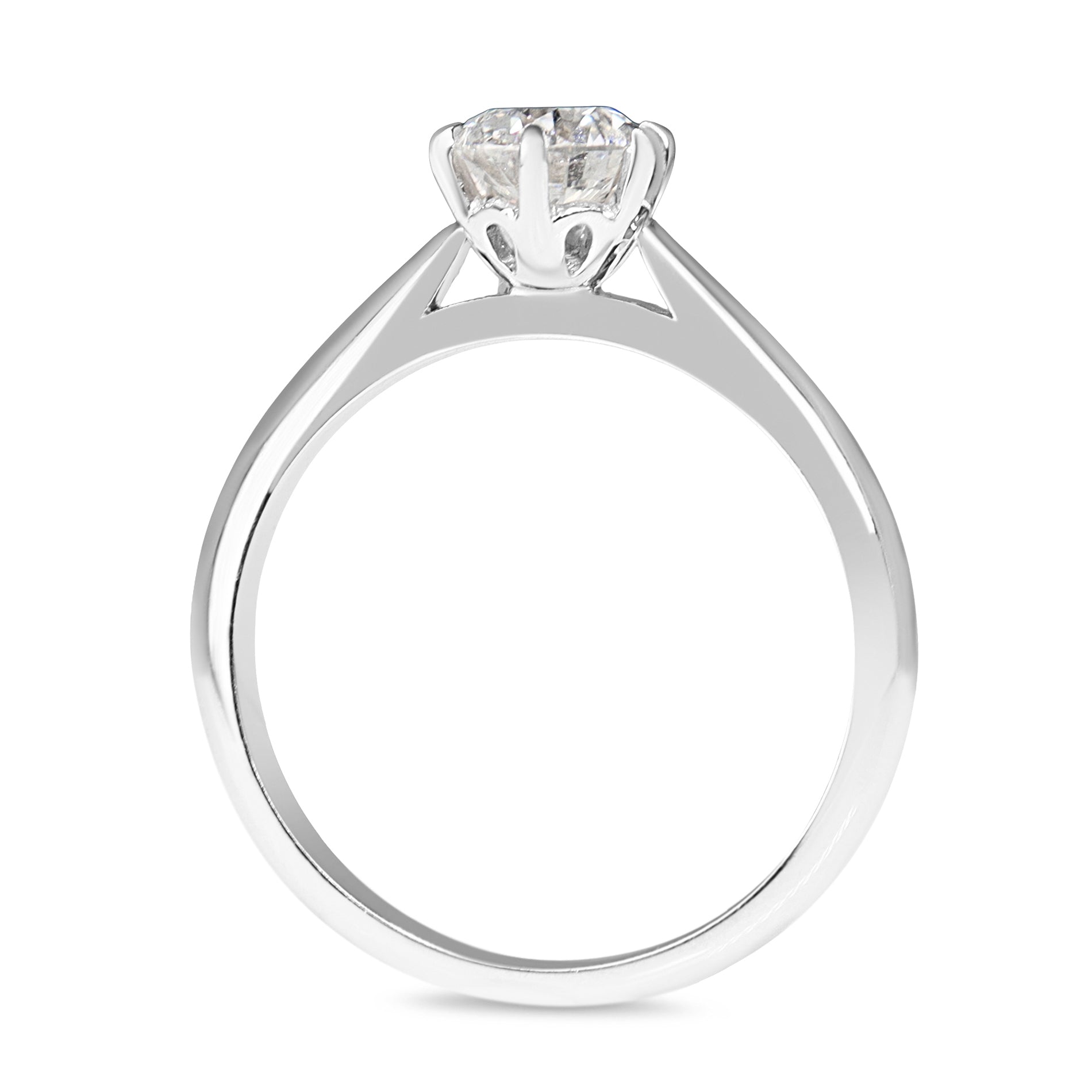 18ct White Gold 6 Claw .70ct Diamond Solitaire Ring