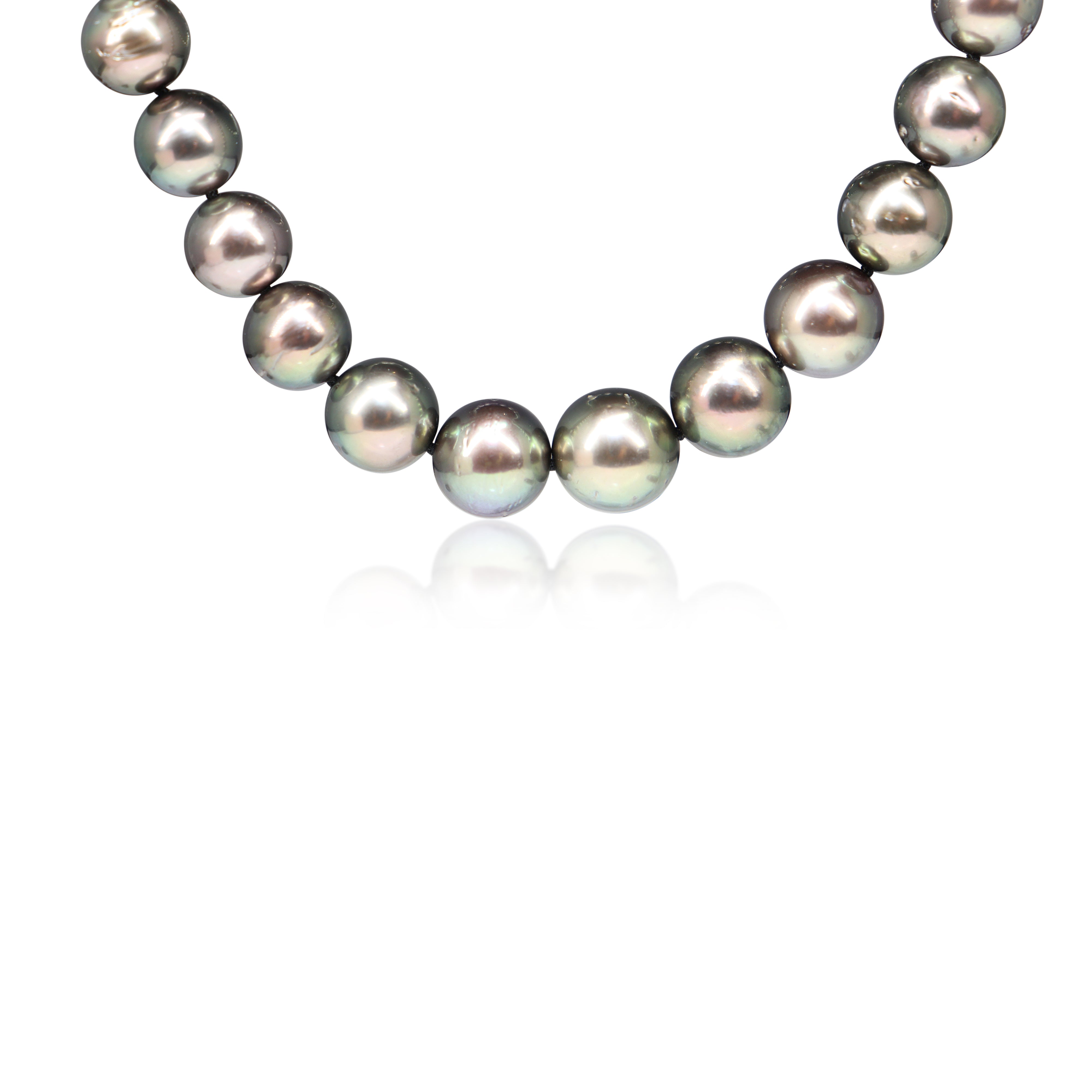8 - 12mm Tahitian Pearl Strand Necklace on Silver Clasp