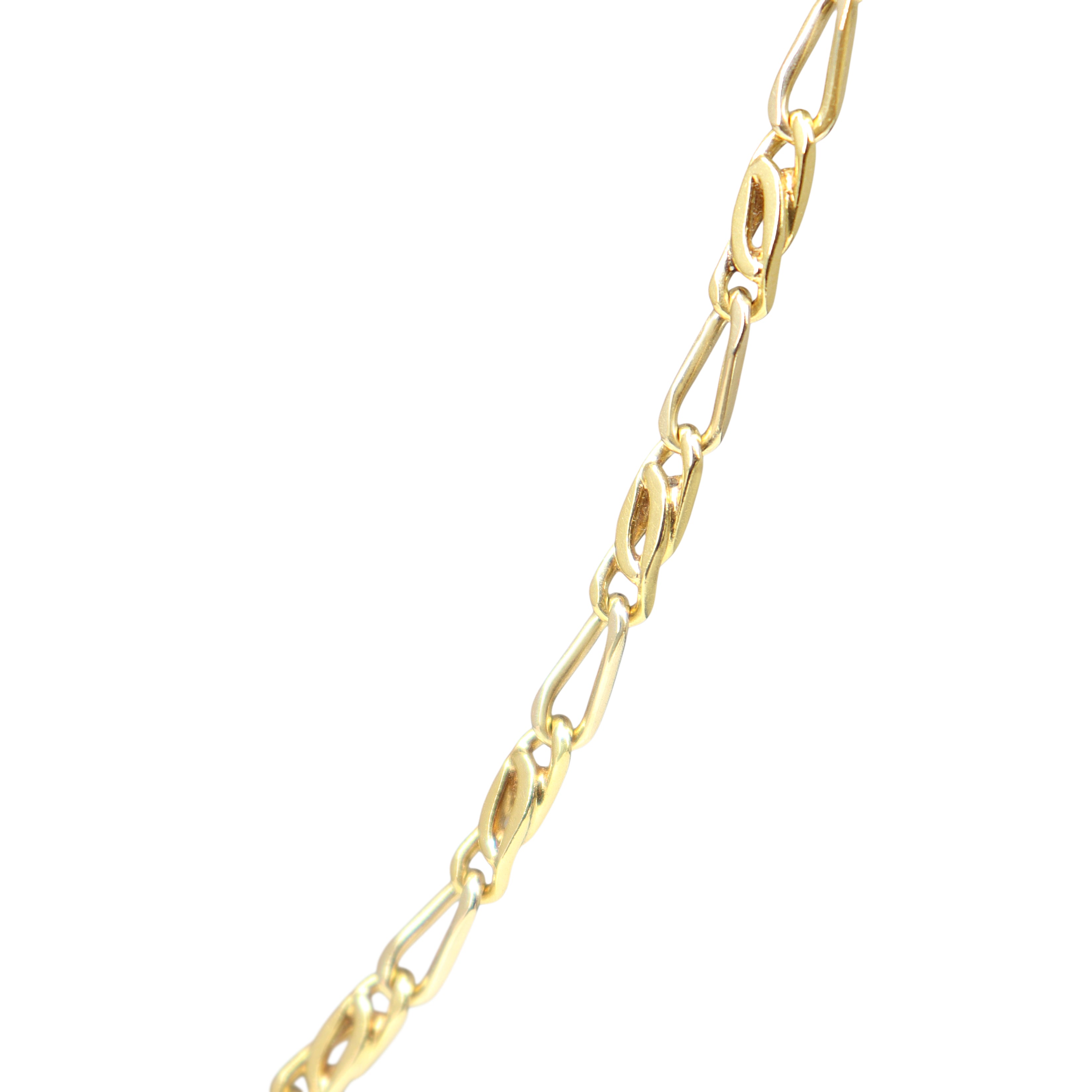 18ct Yellow Gold Fancy Flat Link Chain Necklace