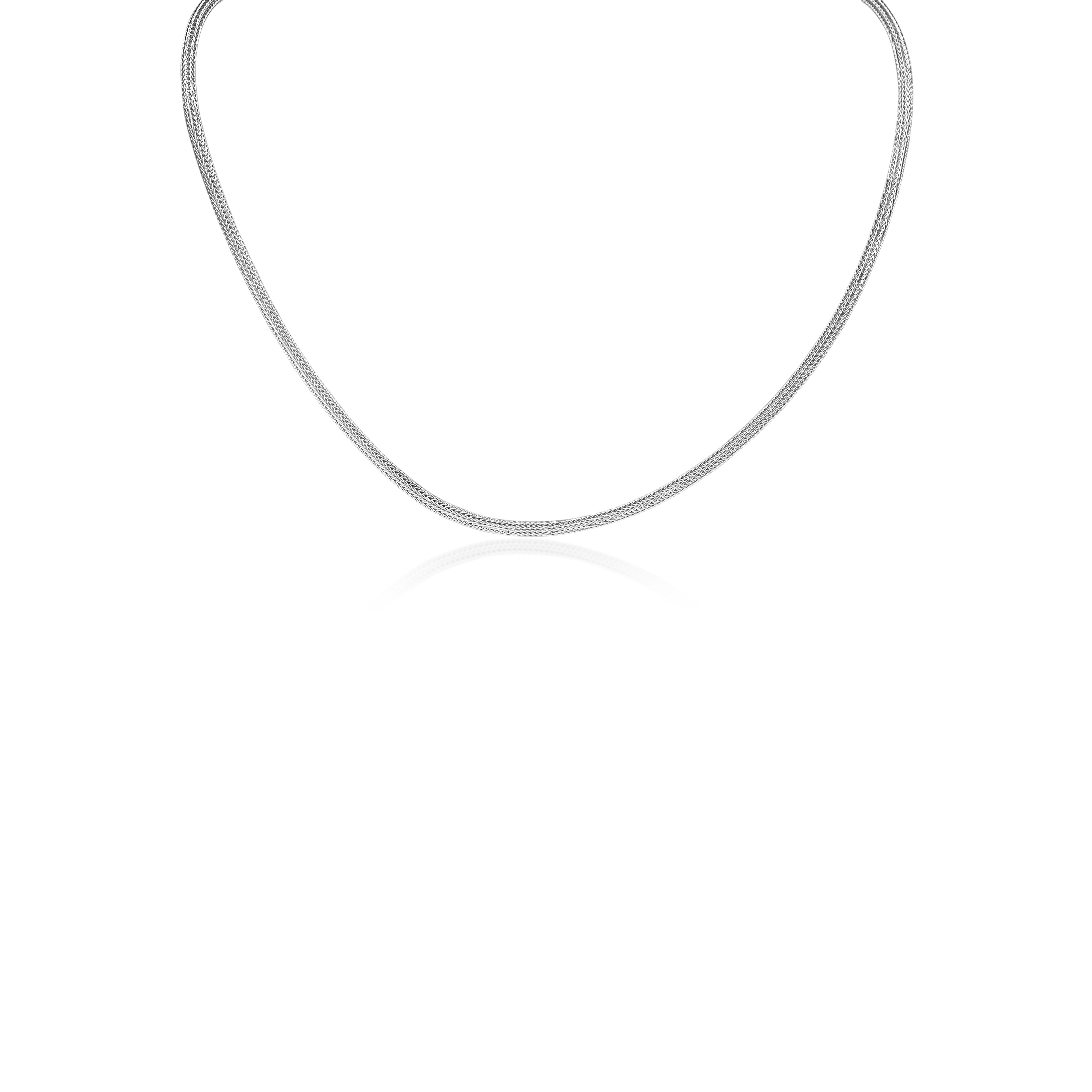 9ct White Gold Mesh Omega Necklace