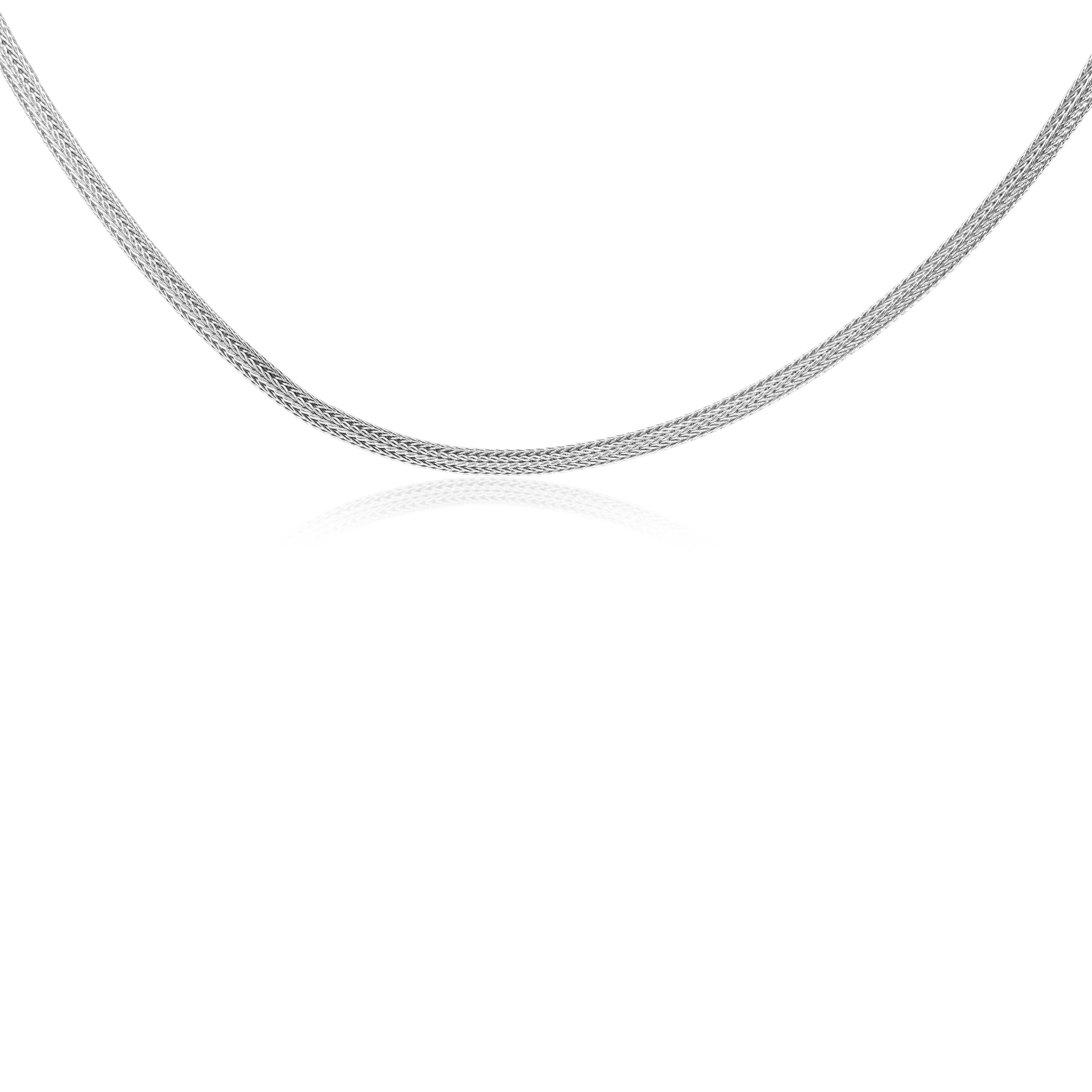 9ct White Gold Mesh Omega Necklace