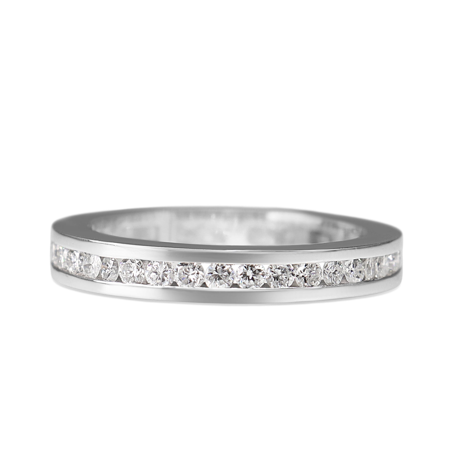 Platinum .80ct Channel Set Diamond Band Ring