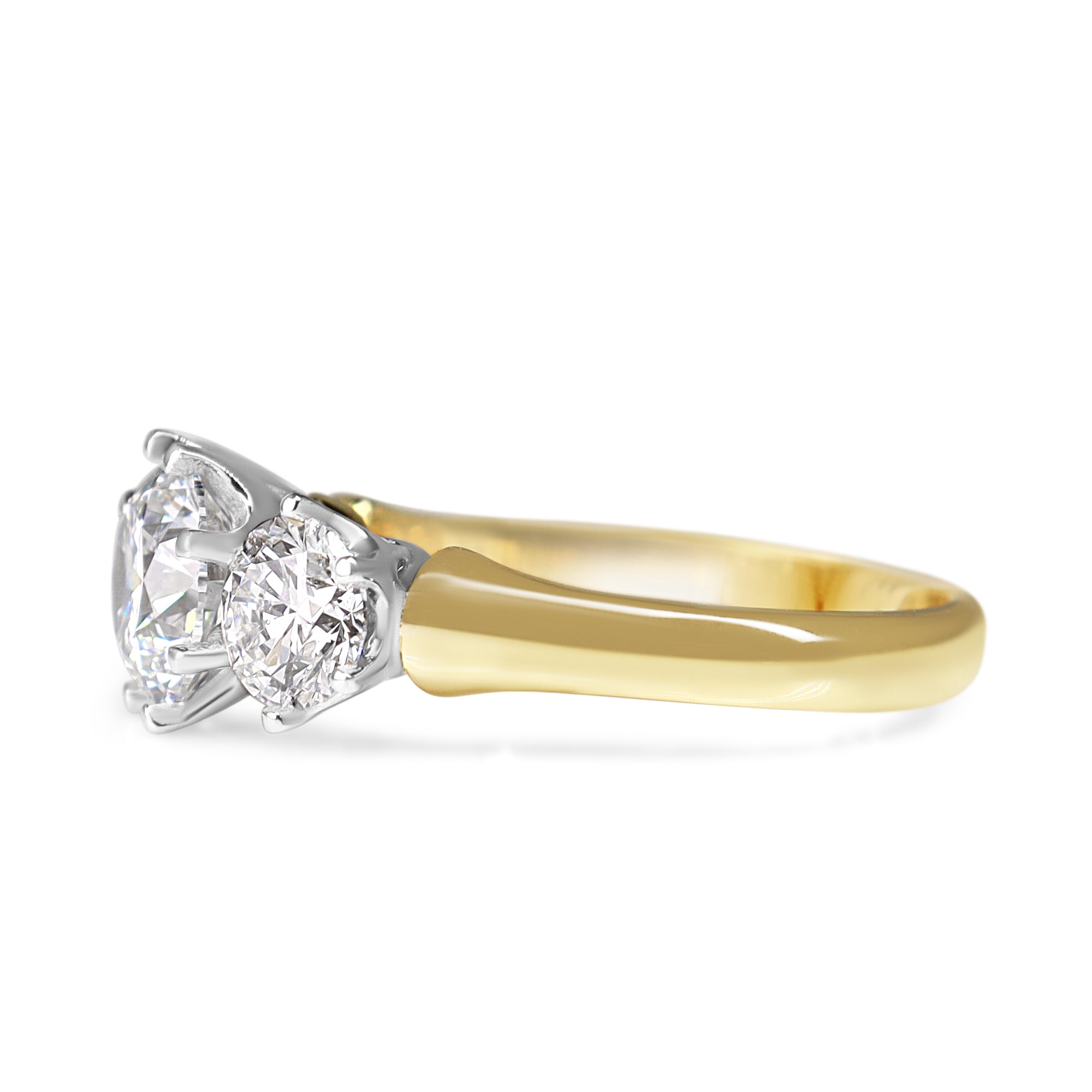 18ct Yellow and White Gold Lab Grown Diamond 3 Stone Ring