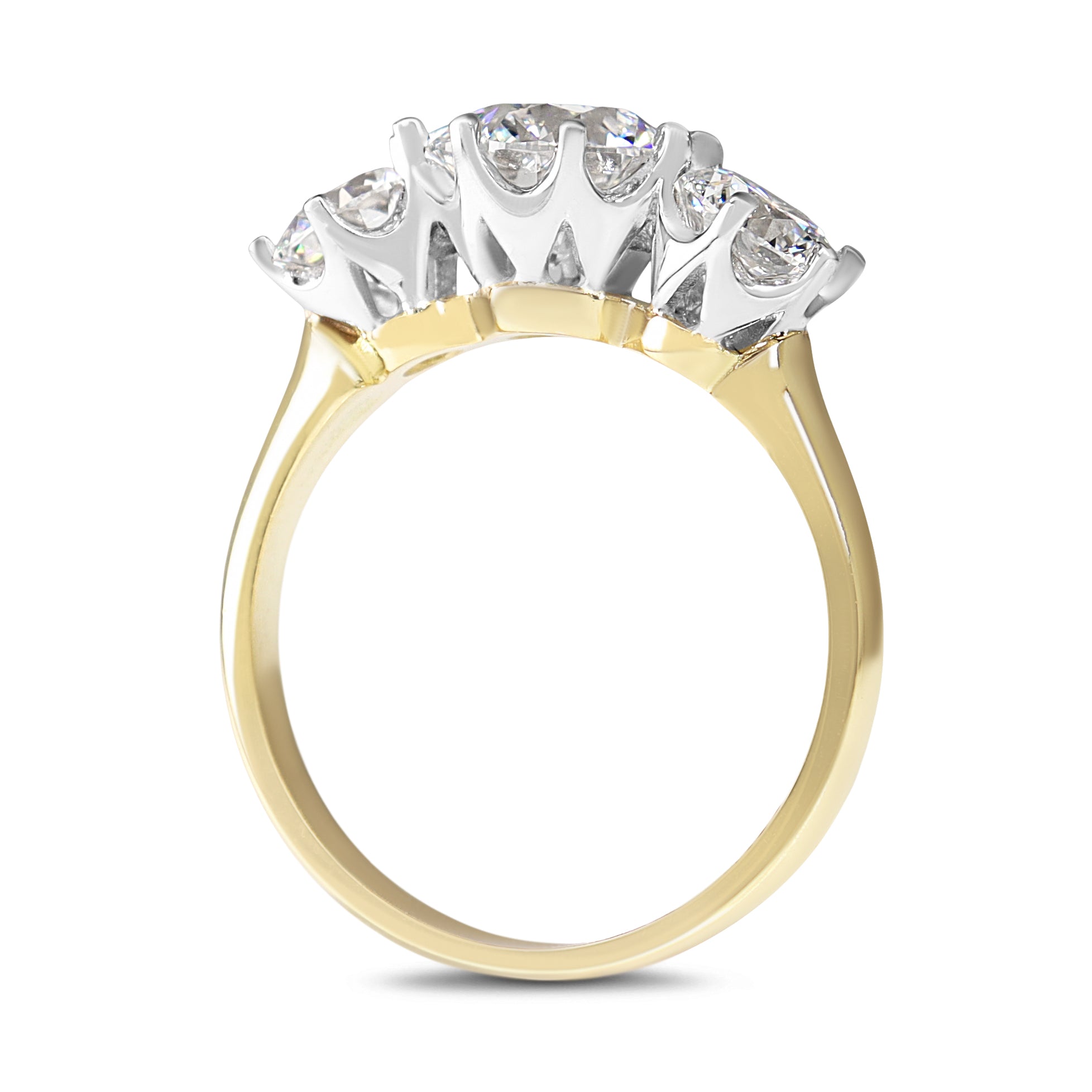 18ct Yellow and White Gold Lab Grown Diamond 3 Stone Ring