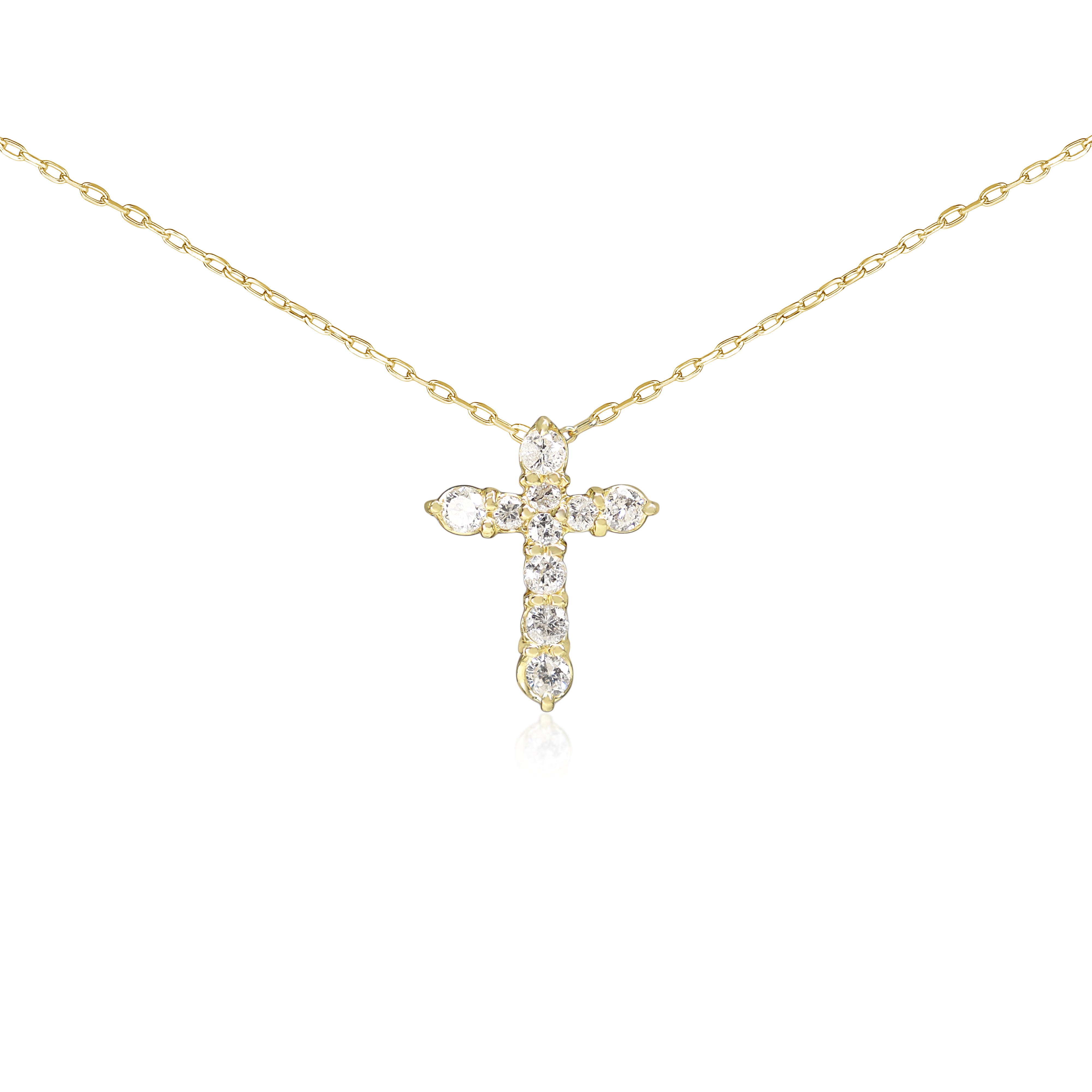 18ct Yellow Gold .50ct Diamond Cross Necklace