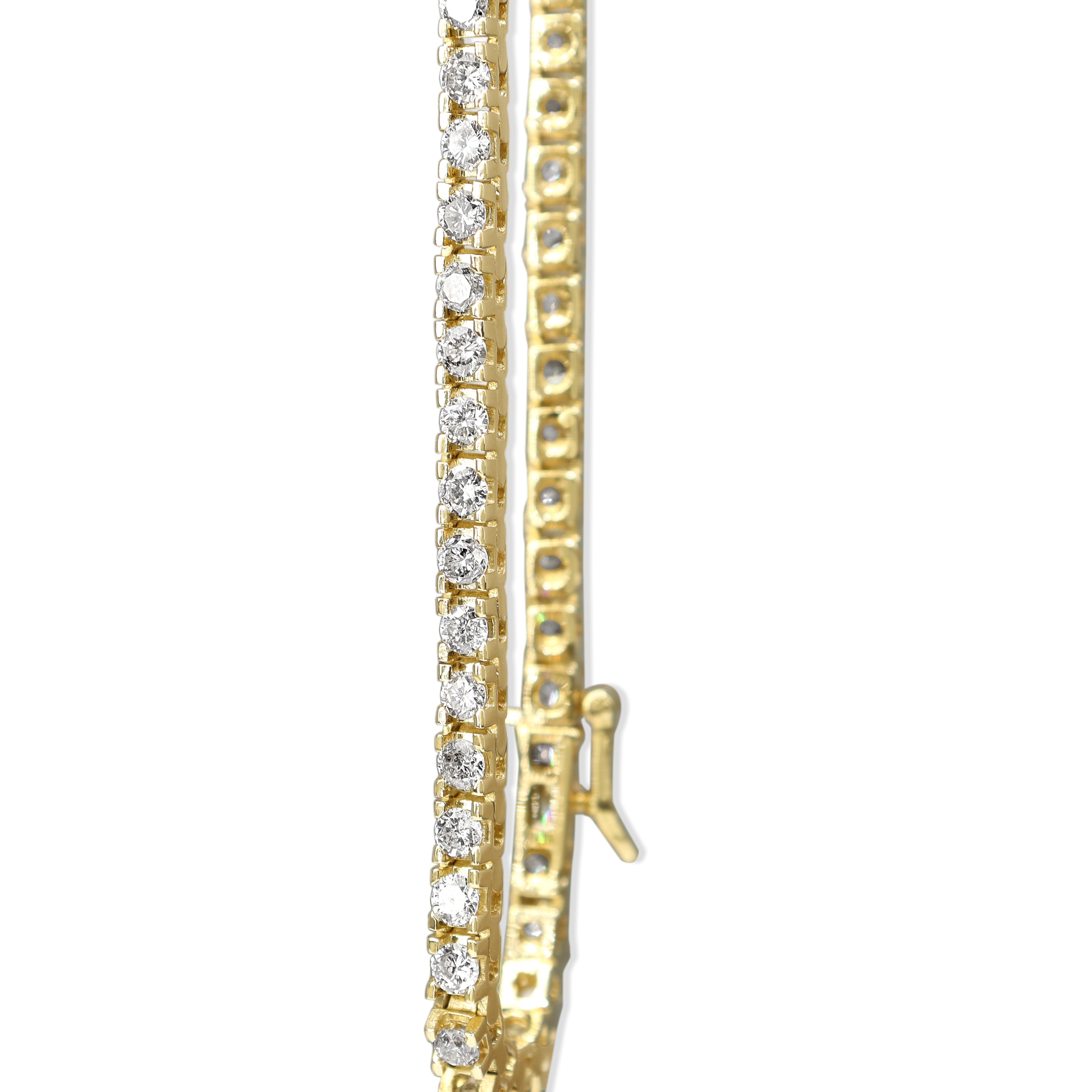 14ct Yellow Gold 3.50ct Diamond Tennis Bracelet