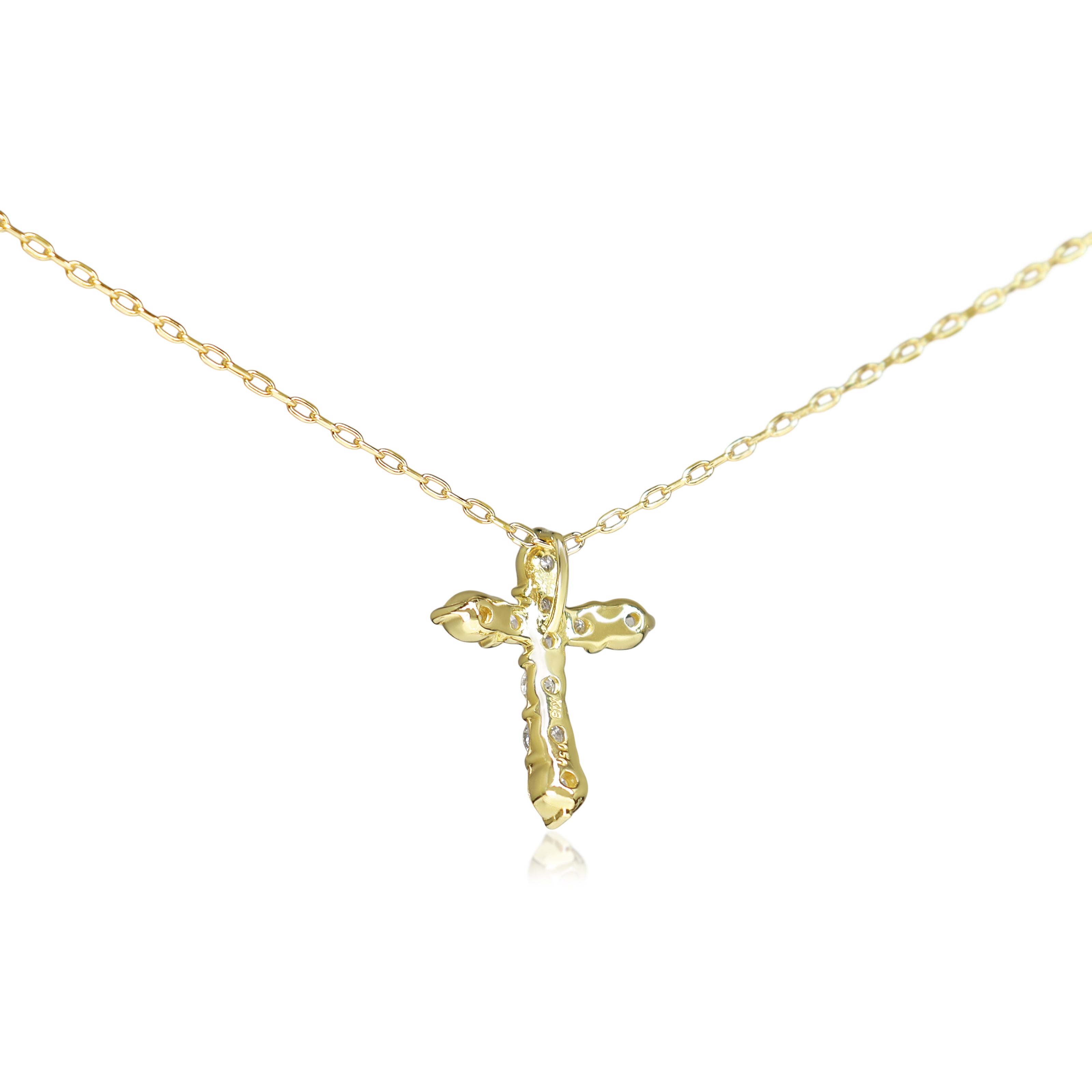 18ct Yellow Gold .50ct Diamond Cross Necklace