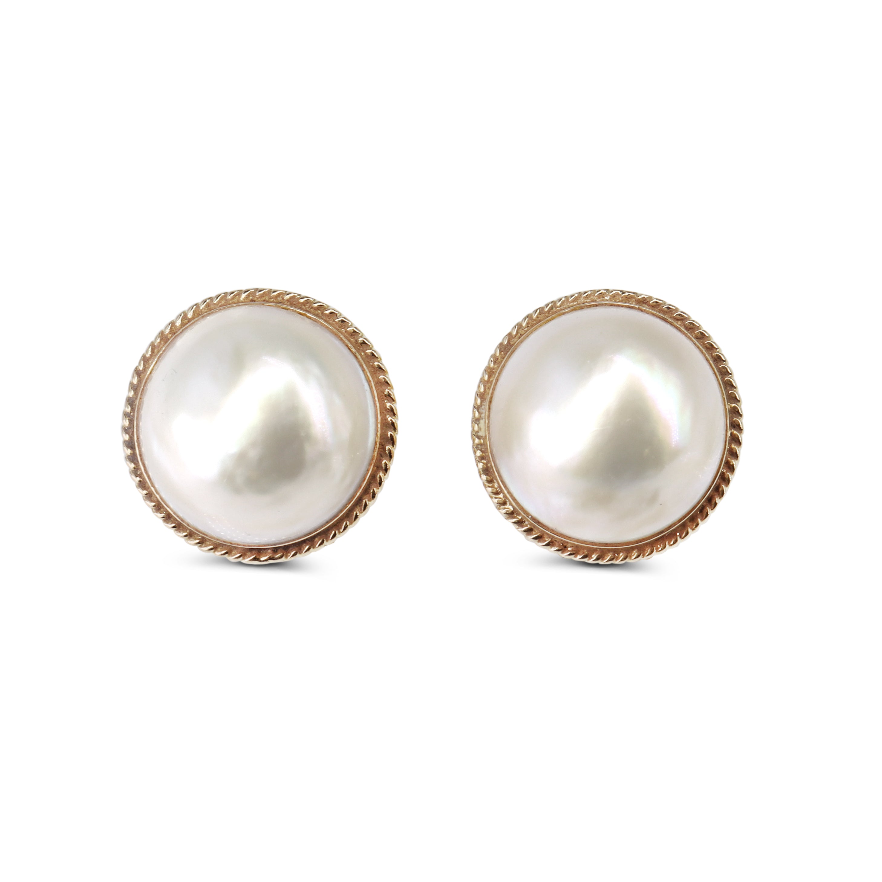 14ct Yellow Gold Mabé Pearl Stud Earrings