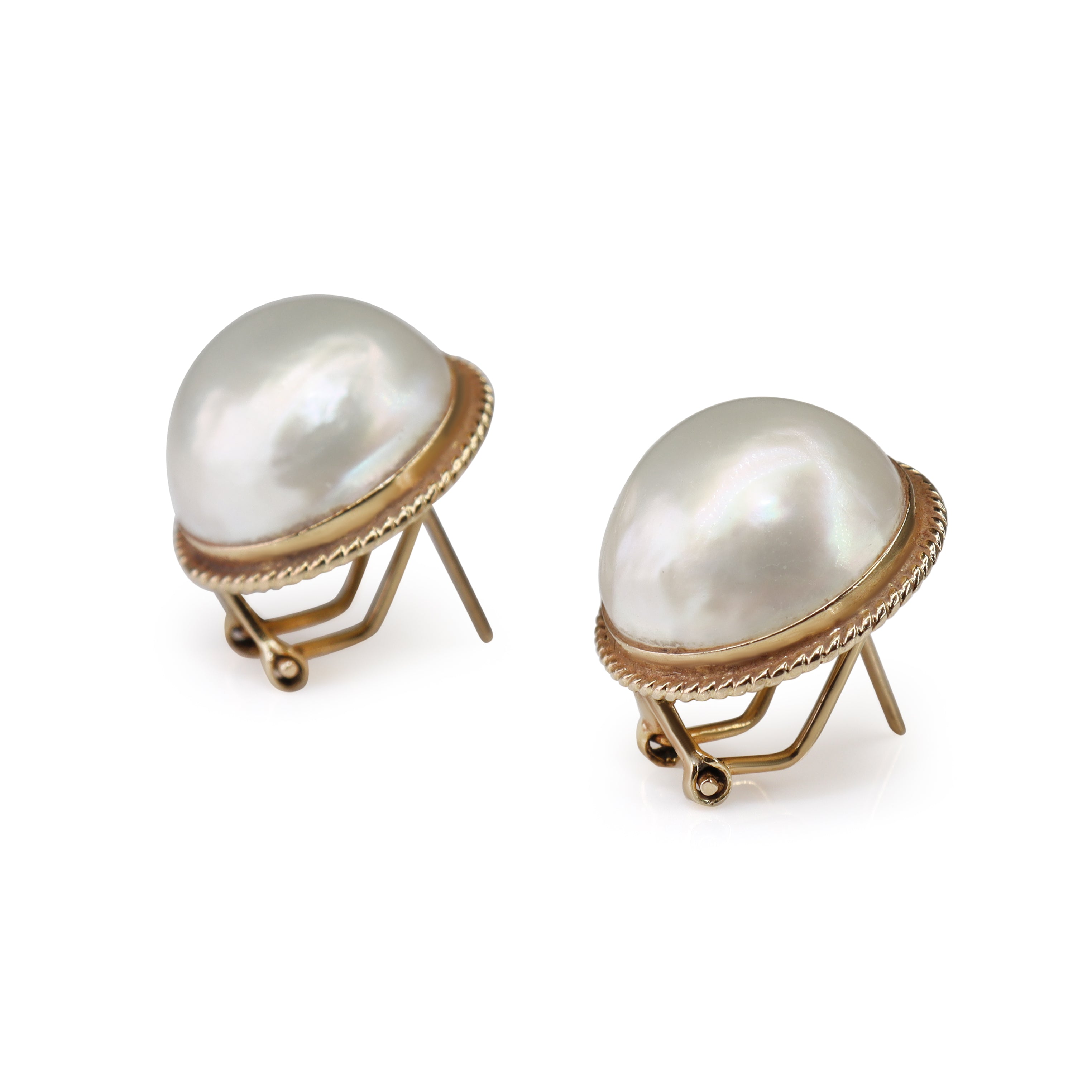 14ct Yellow Gold Mabé Pearl Stud Earrings