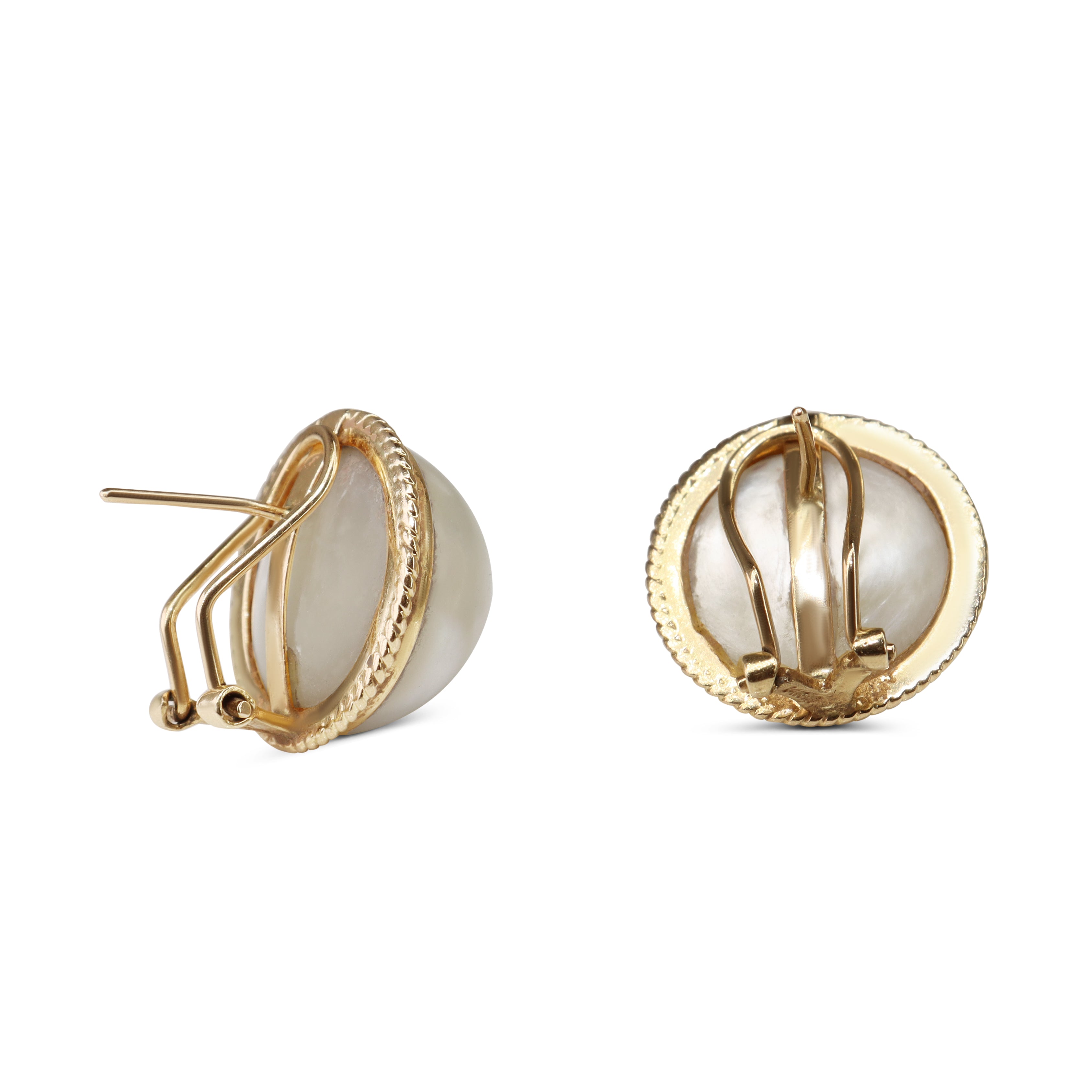 14ct Yellow Gold Mabé Pearl Stud Earrings