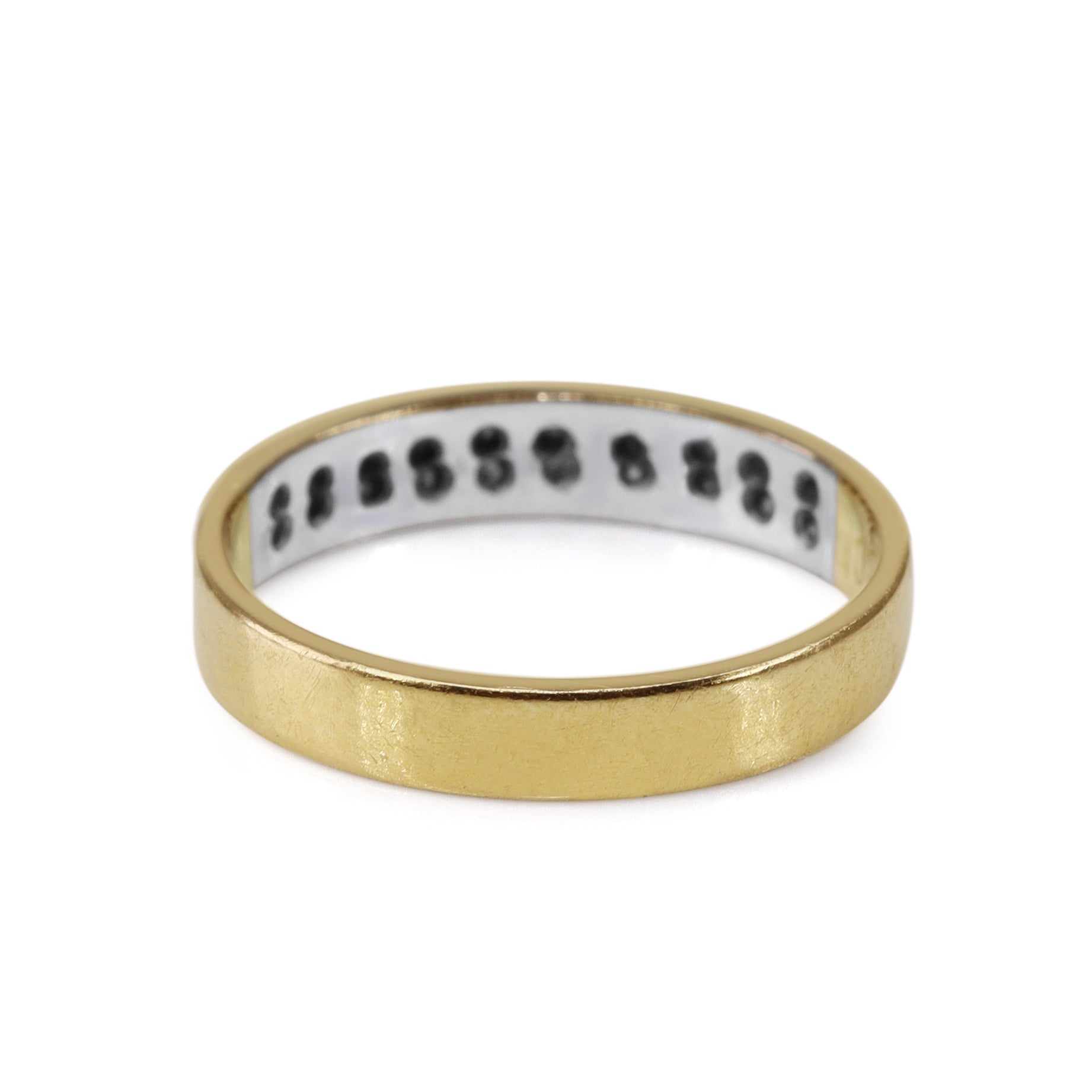 18ct Yellow and White Gold Single Cut Diamond Band Ring