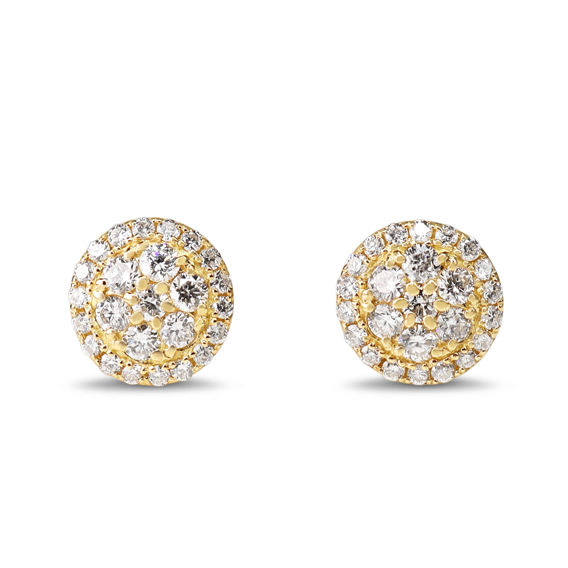 18ct Yellow Gold .50ct Diamond Cluster Stud Earrings