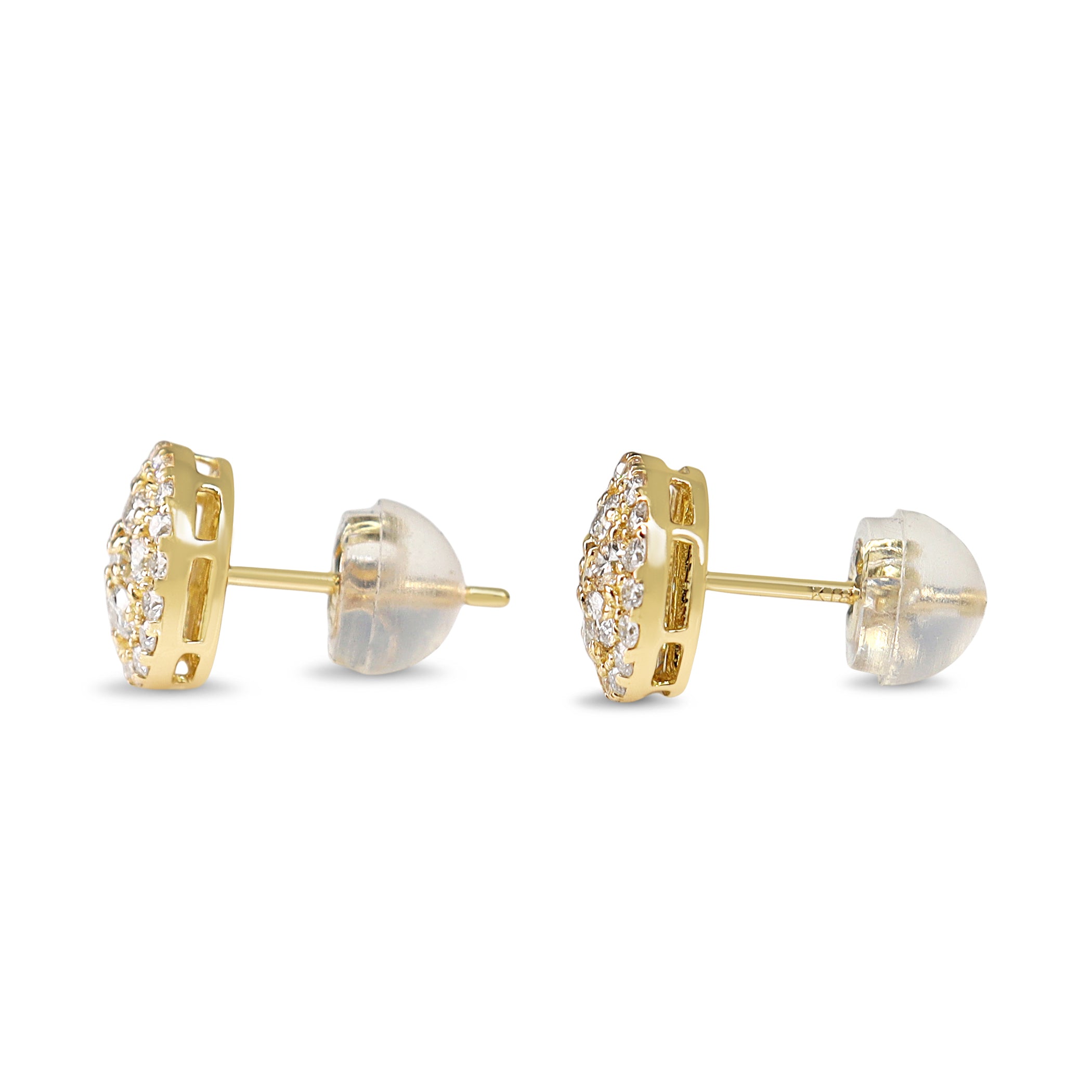18ct Yellow Gold .50ct Diamond Cluster Stud Earrings