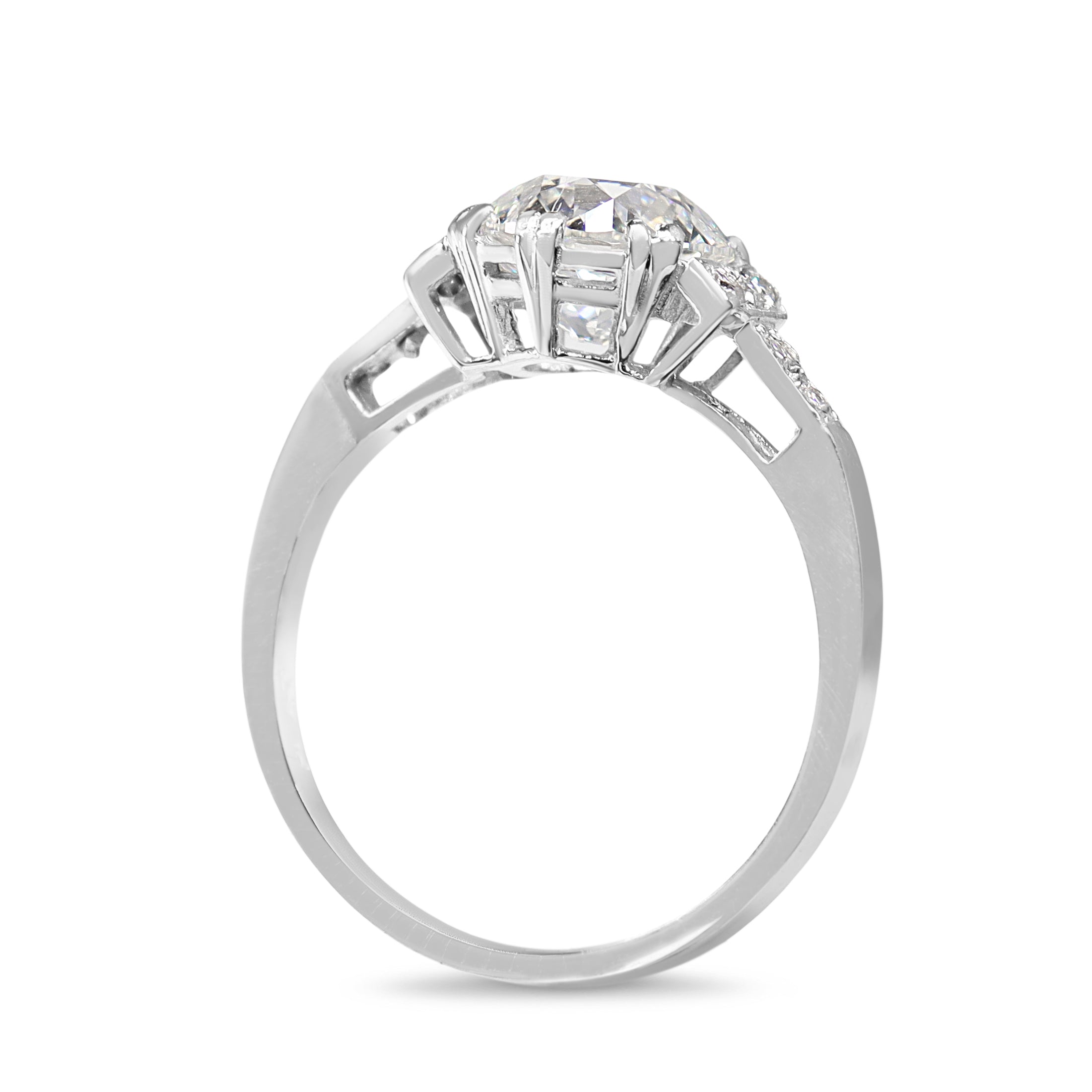 Platinum Lab Grown 2.00ct Old Cut Diamond Ring