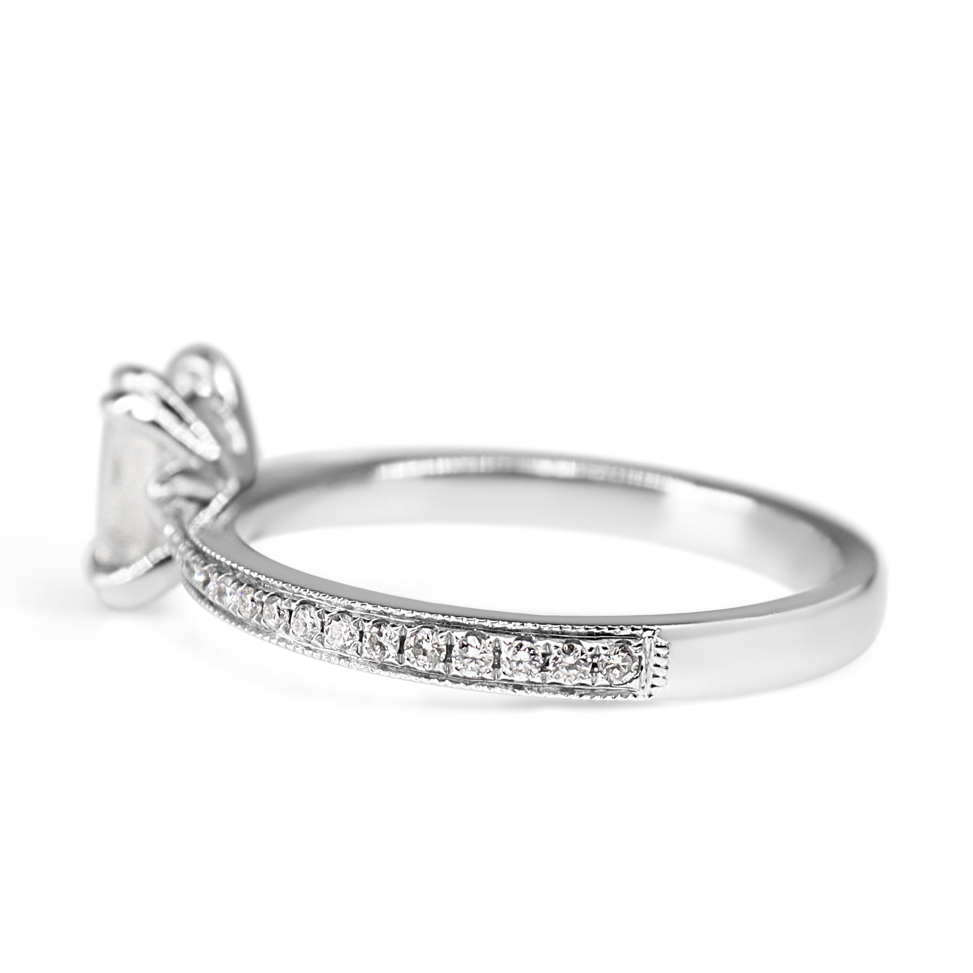 18ct White Gold Emerald Cut Diamond Solitaire Ring