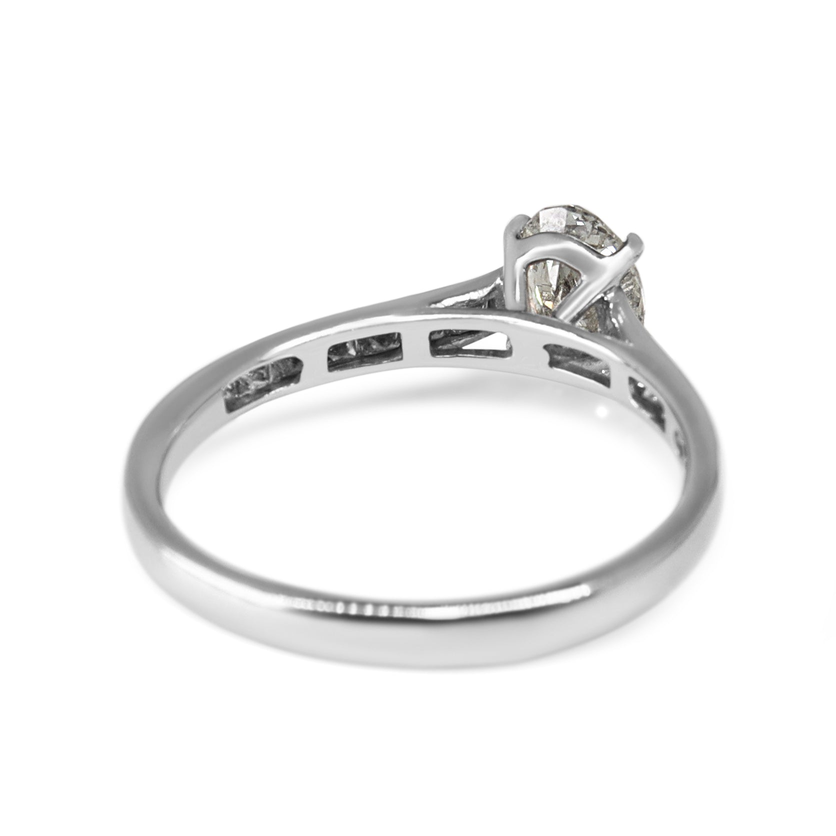 18ct White Gold Oval and Princess Cut Channel Set Diamond Band Ring