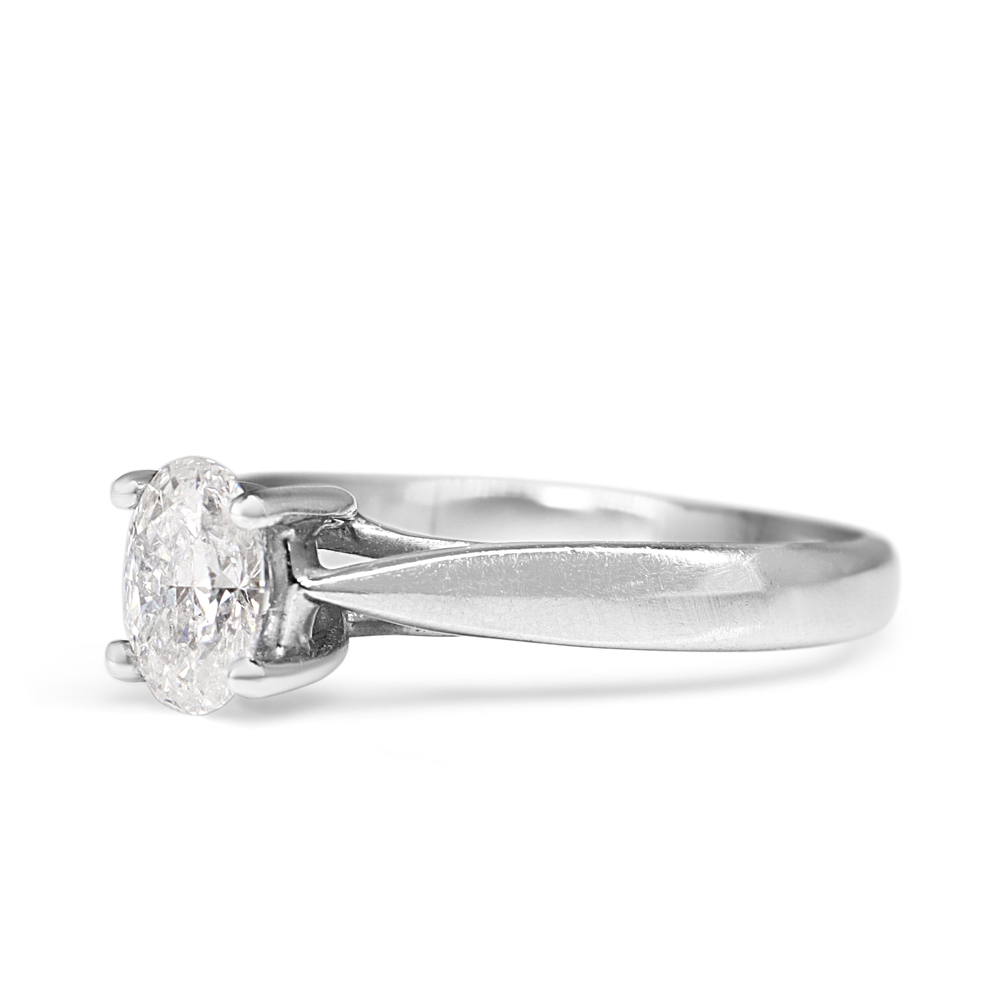 Platinum Oval .55ct Diamond Solitaire Ring