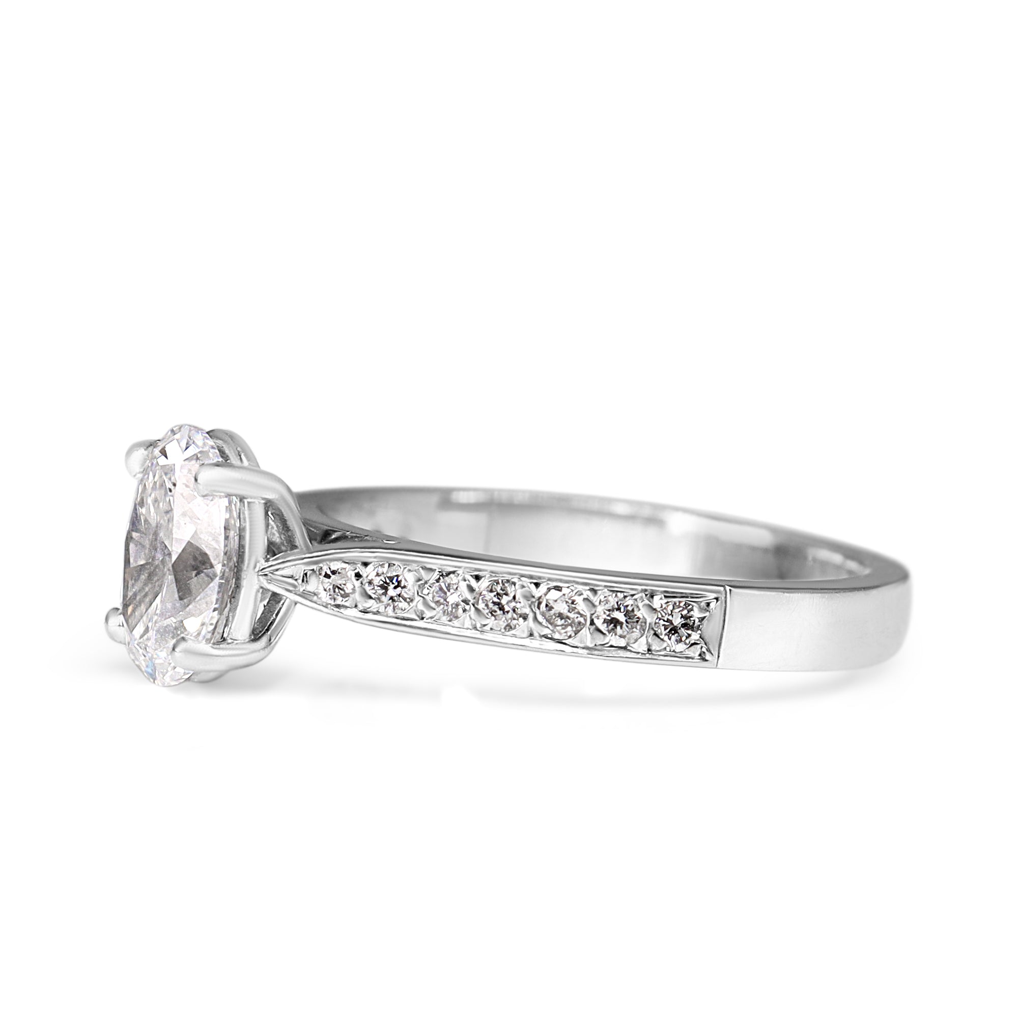 18ct White Gold Oval Diamond Solitaire Ring