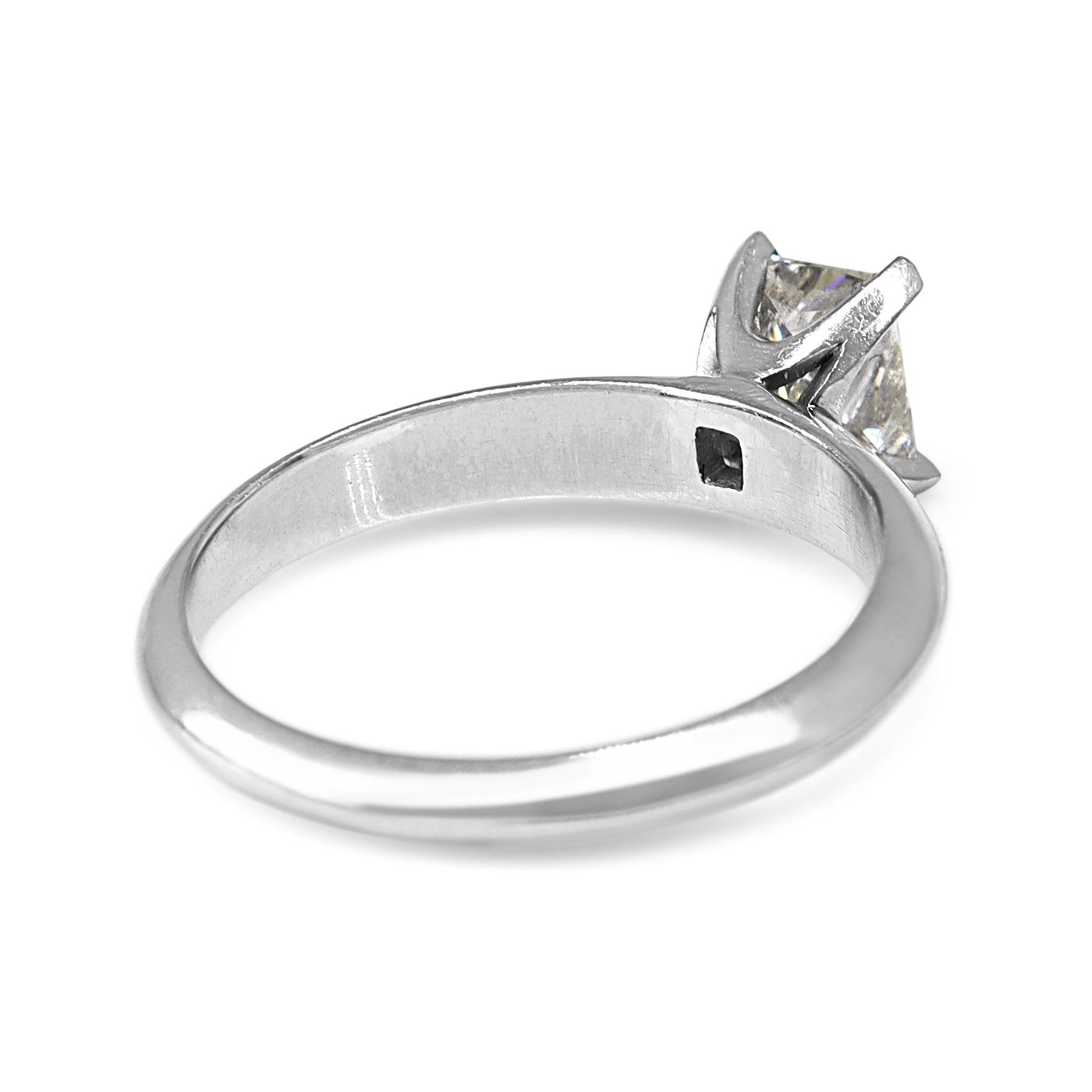 18ct White Gold Radiant Cut Solitaire Diamond Ring