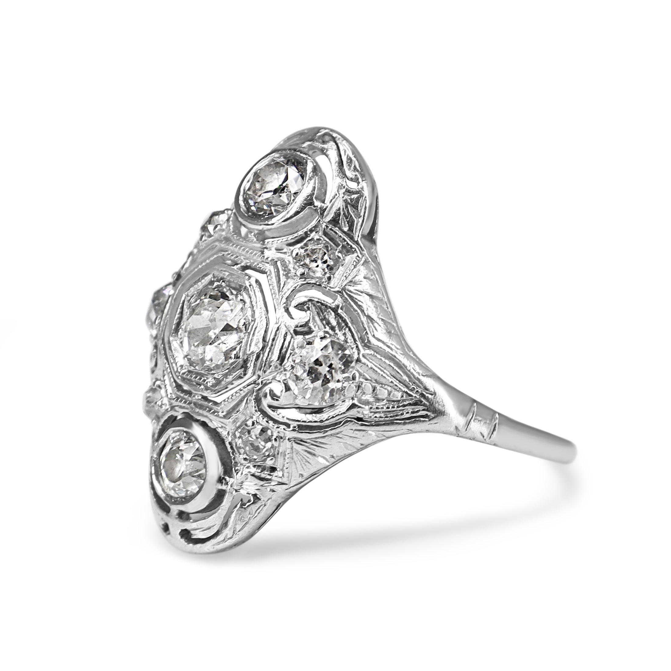 Platinum Vintage Art Deco Diamond Ring