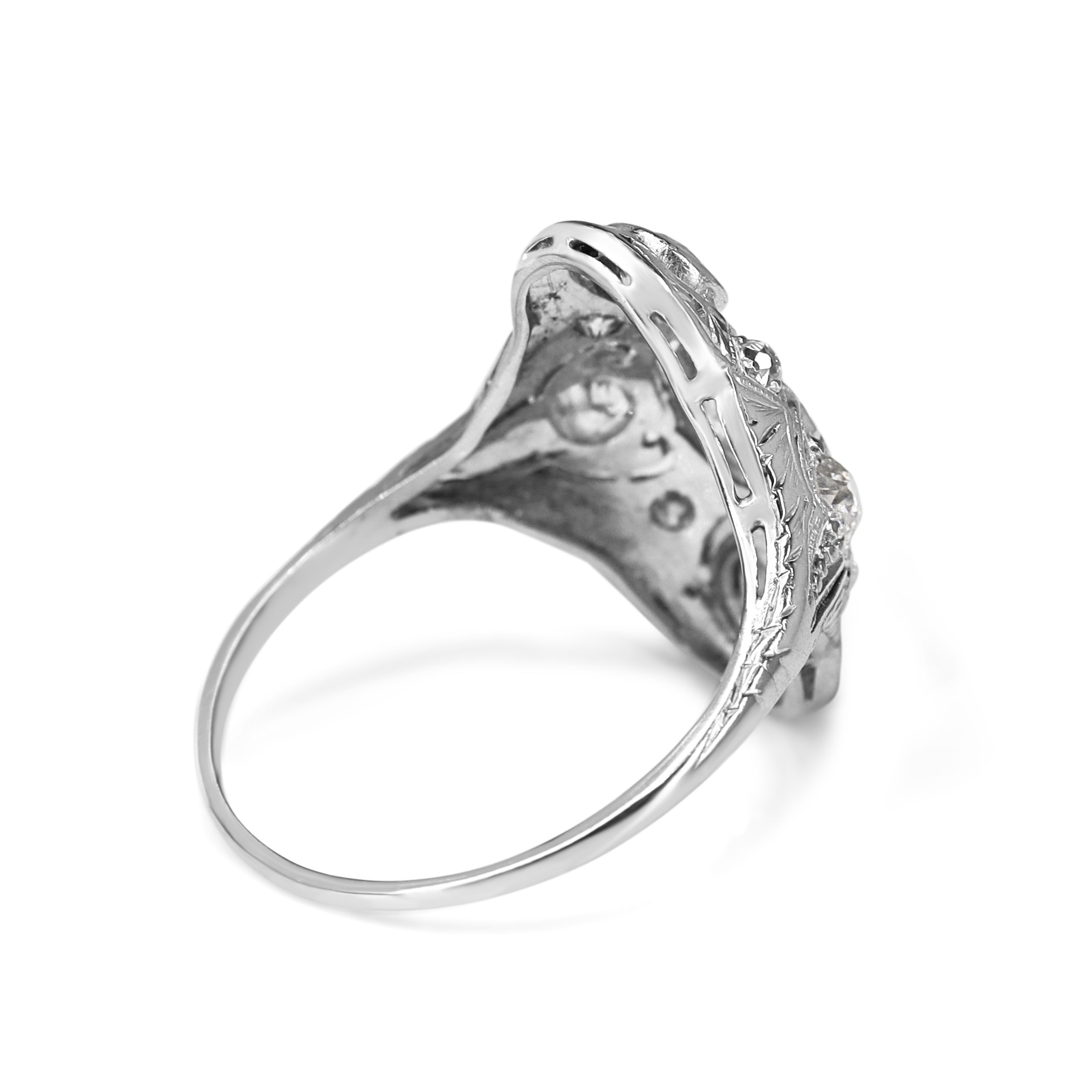 Platinum Vintage Art Deco Diamond Ring