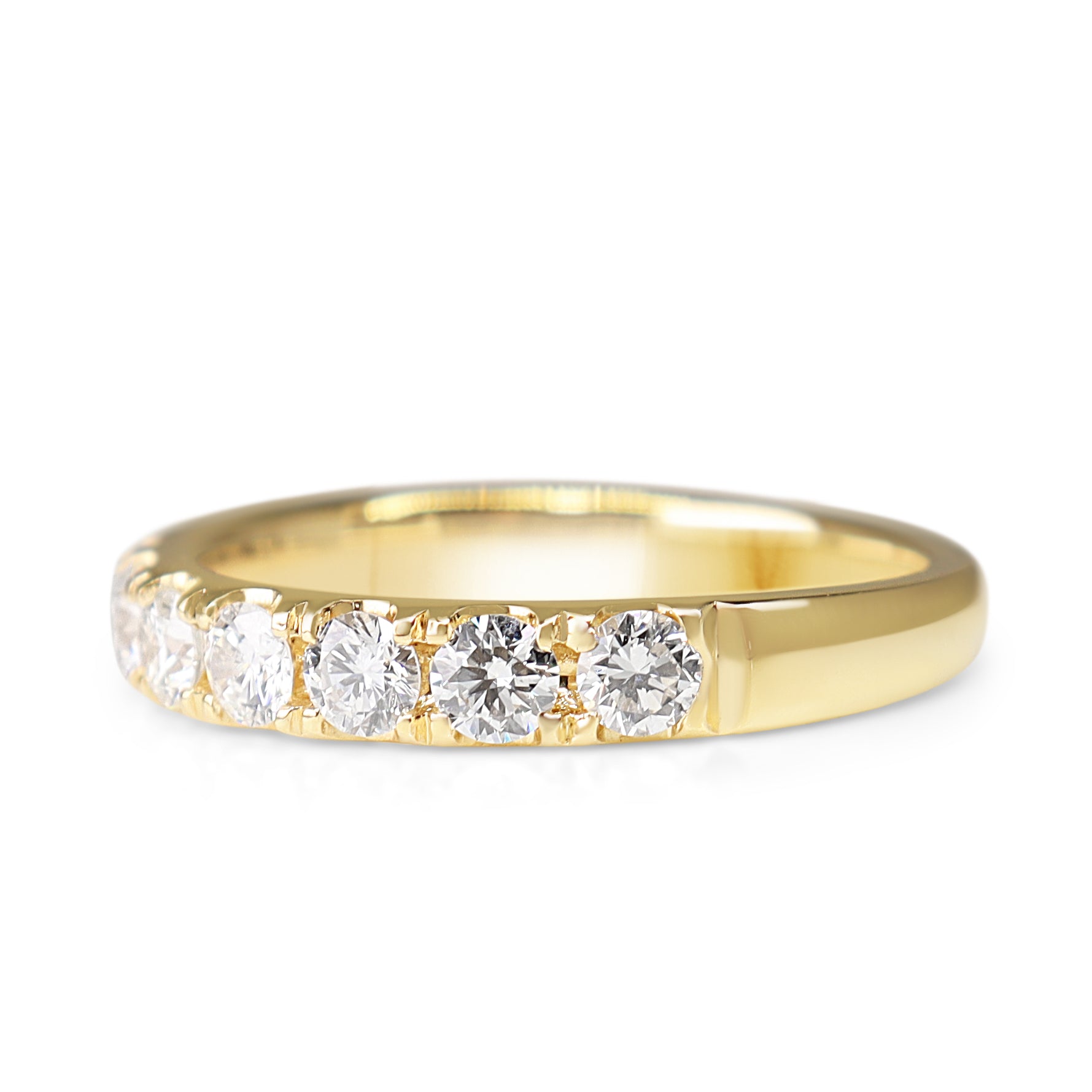 18ct Yellow Gold .90ct Diamond Half Hoop Band