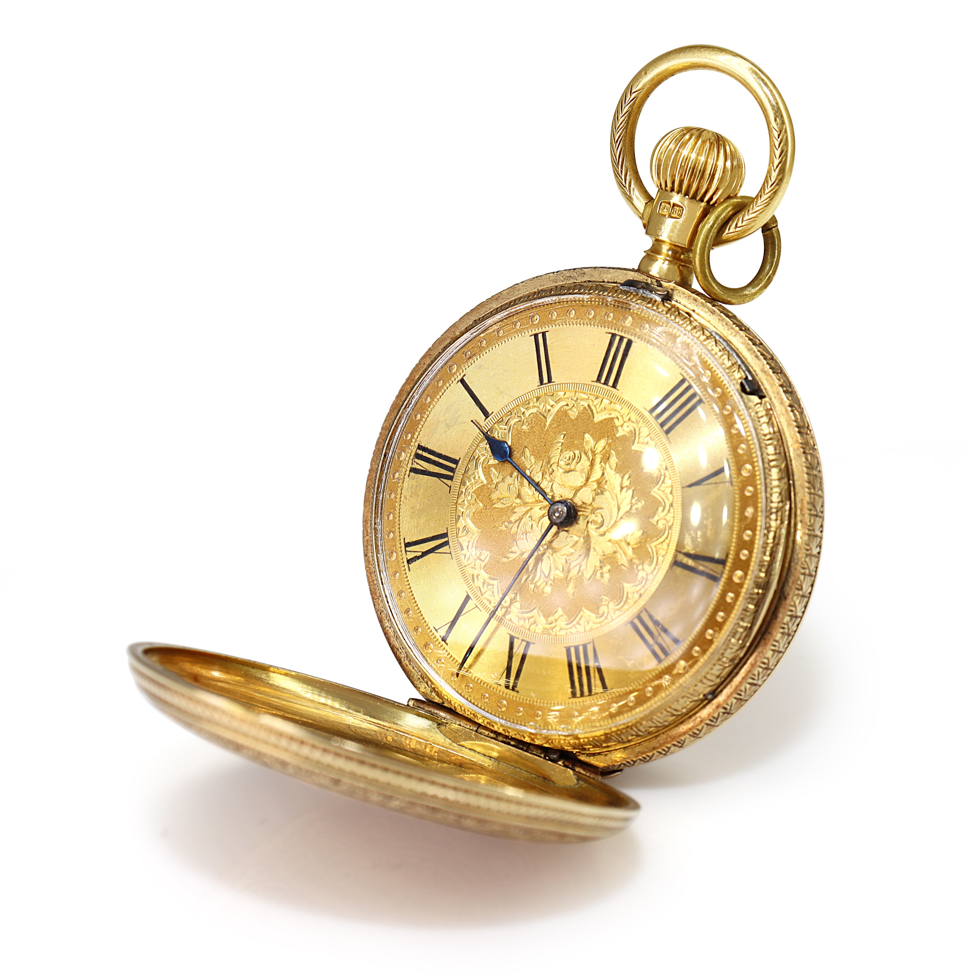 18ct Yellow Gold Engraved Antique Royal Waltham Pocket Watch