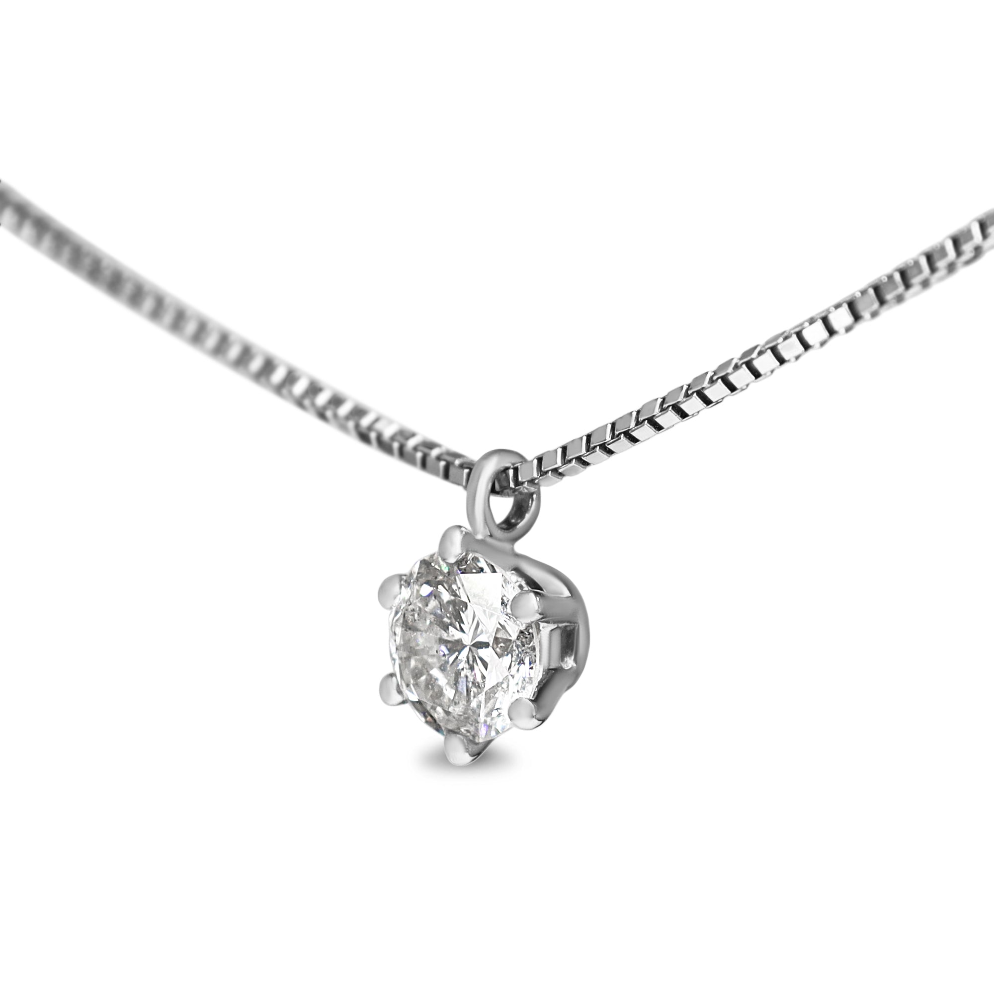 Platinum 1.00ct 6 Claw Diamond Necklace