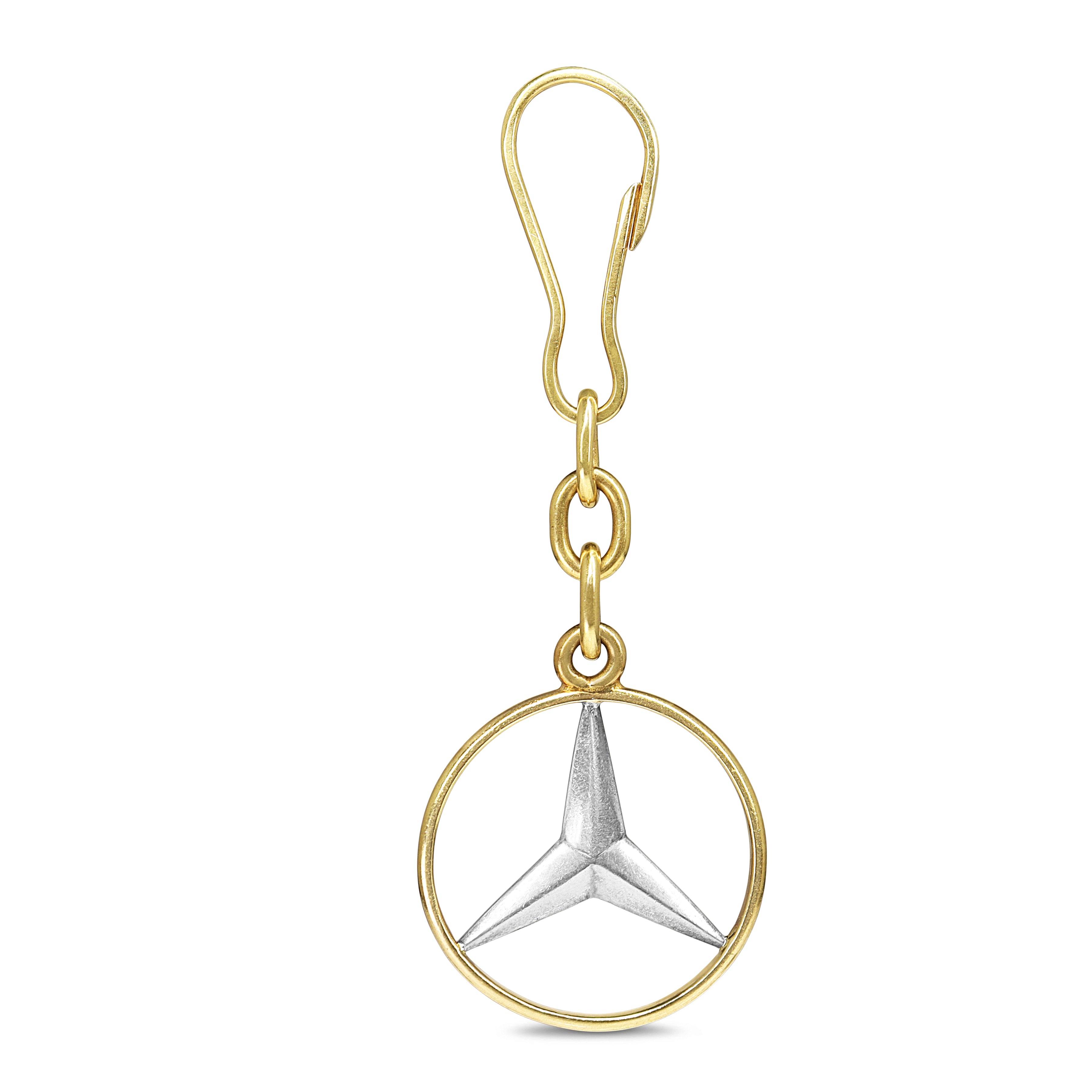 18ct Yellow Gold Mercedes Car Key Chain Clip