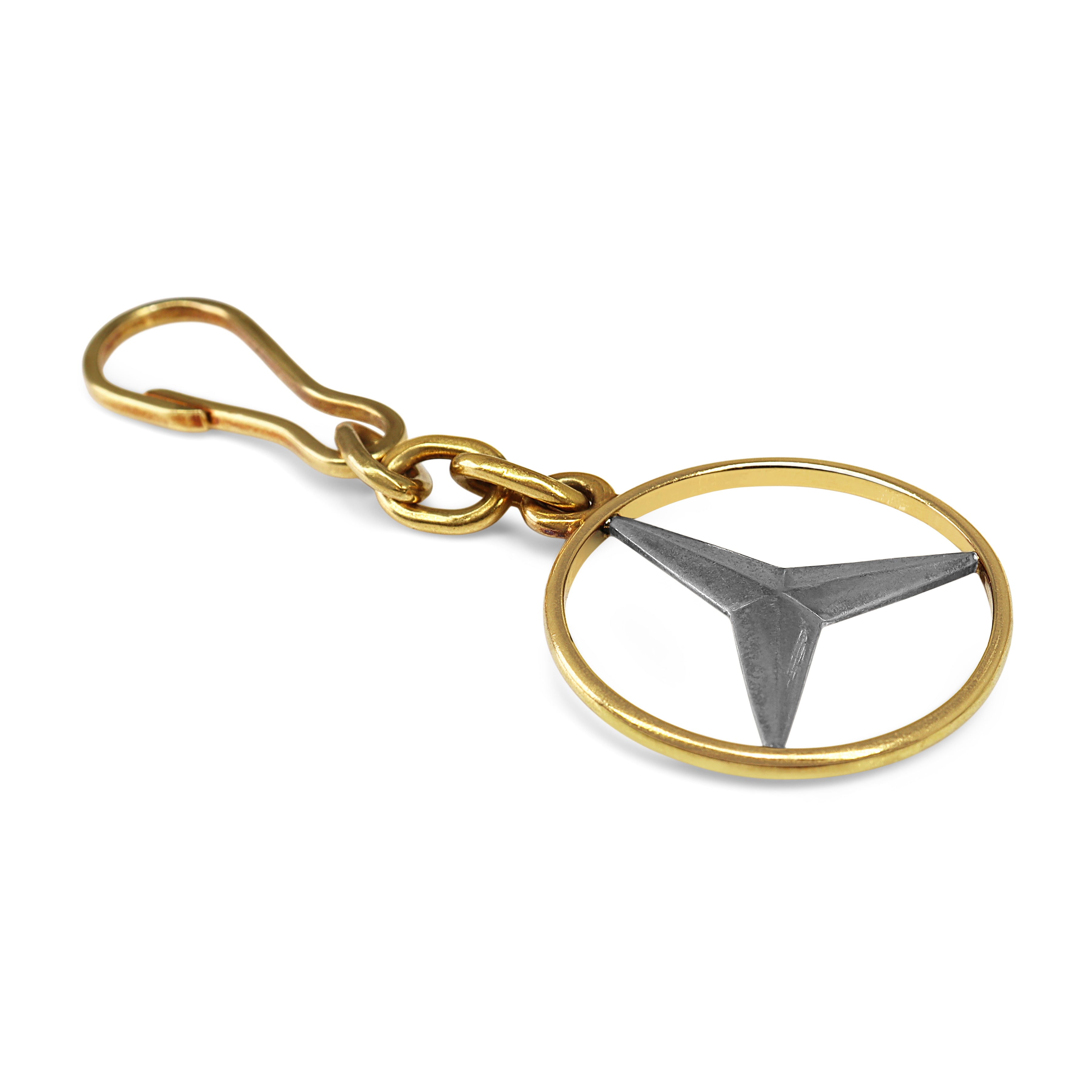 18ct Yellow Gold Mercedes Car Key Chain Clip