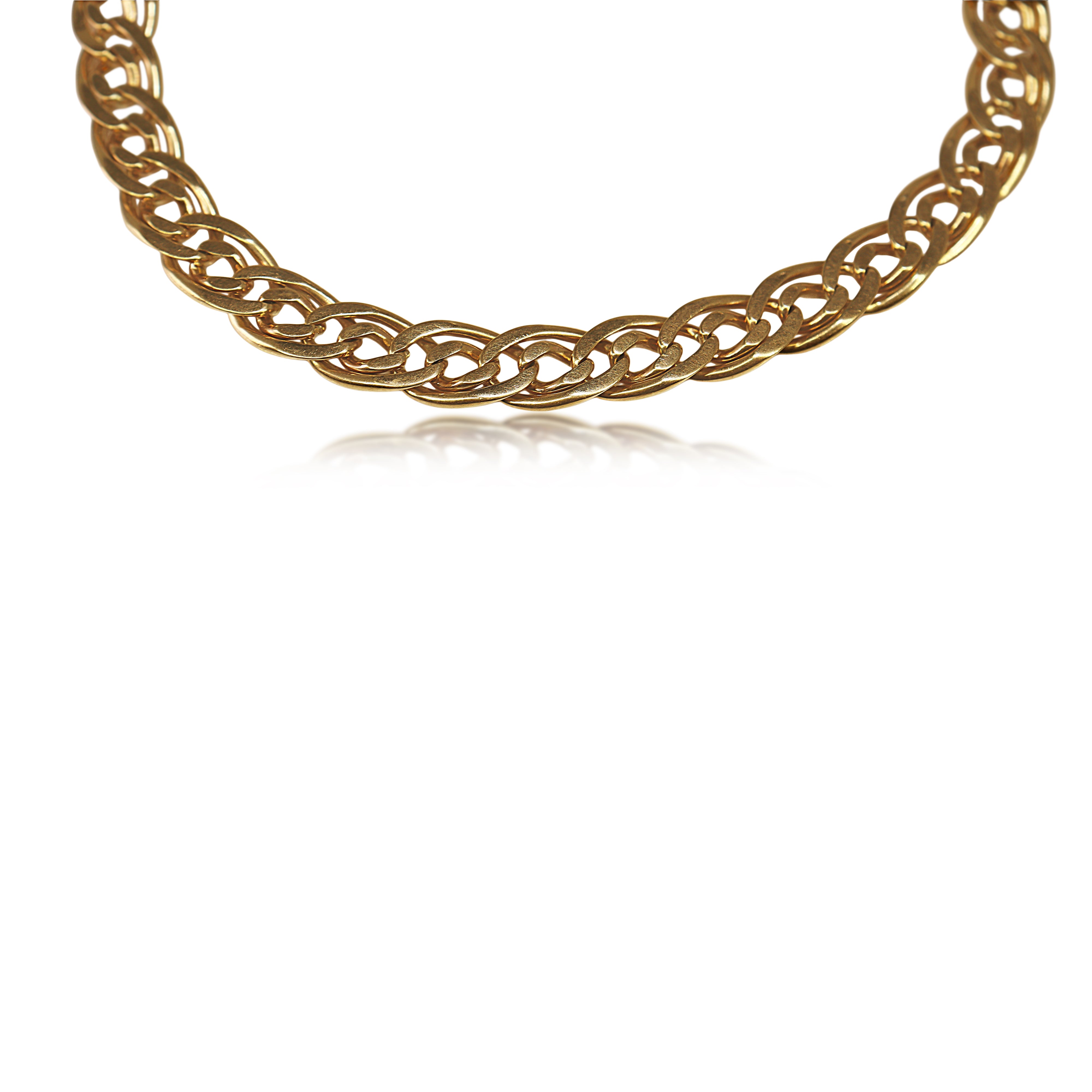 9ct Yellow Gold Fancy Double Curb Flat Link Bracelet