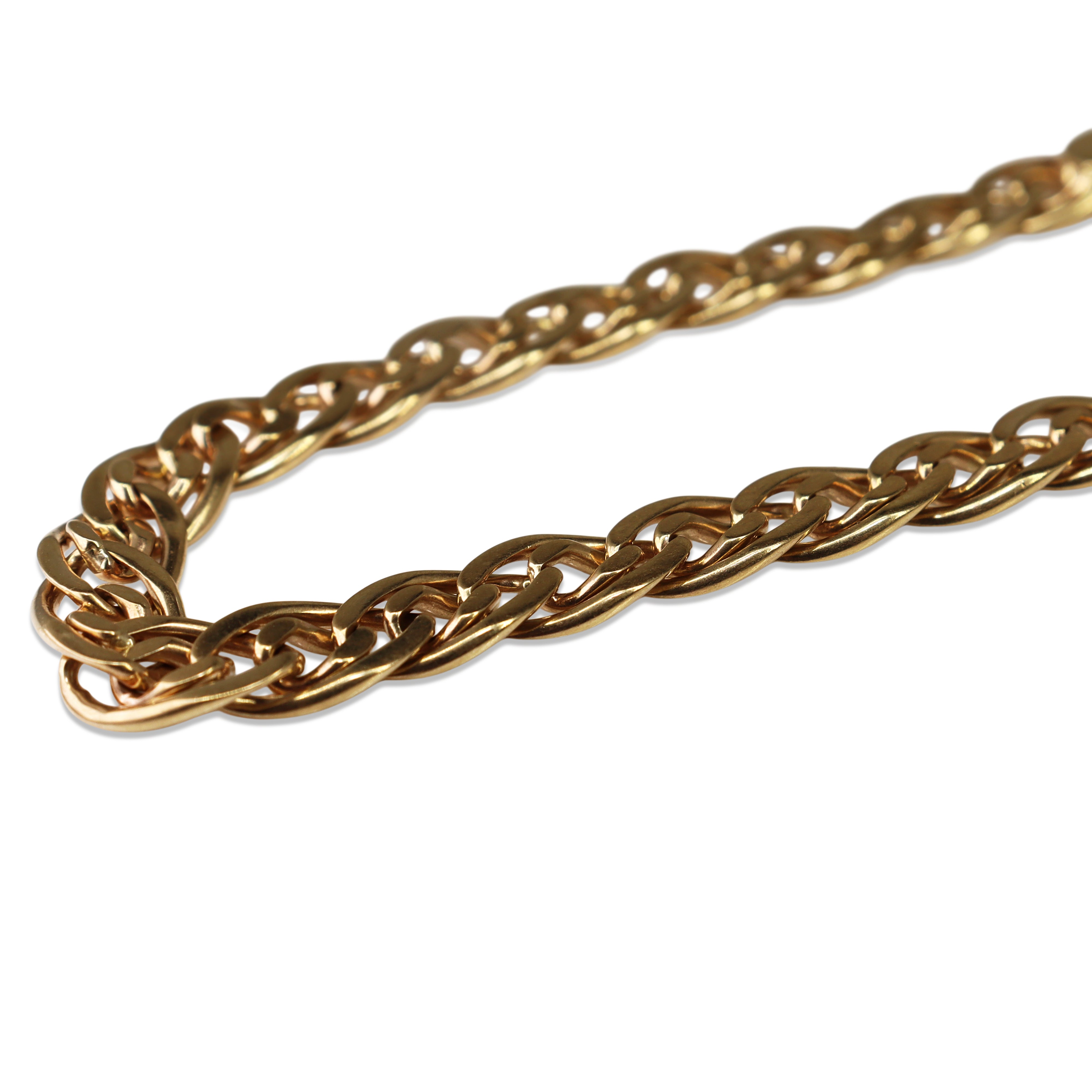 9ct Yellow Gold Fancy Double Curb Flat Link Bracelet