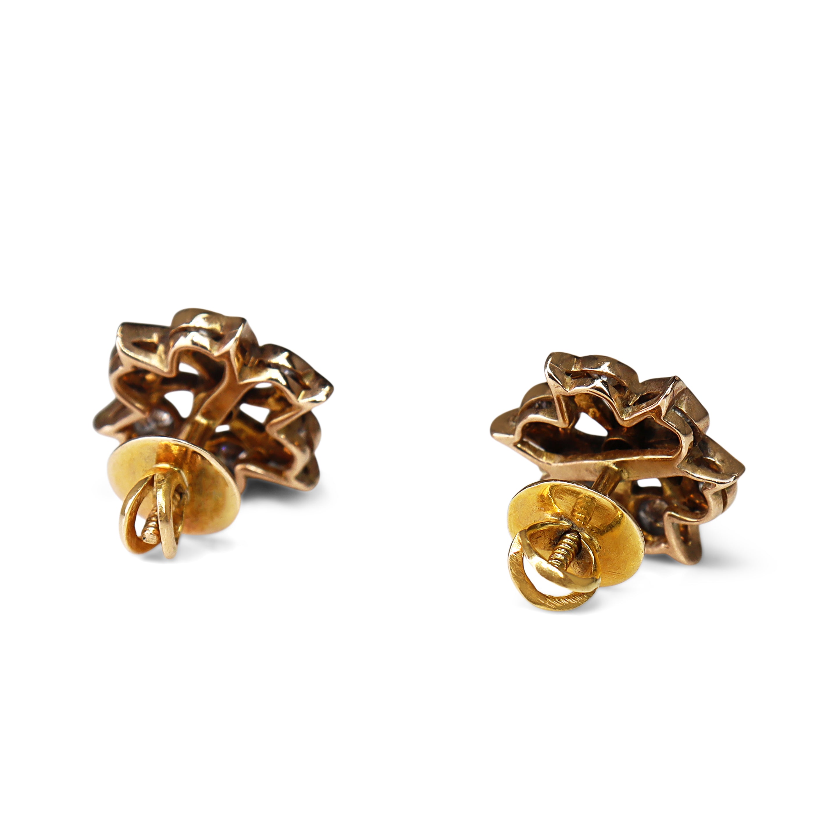 18ct Yellow Gold Diamond Stud Earrings